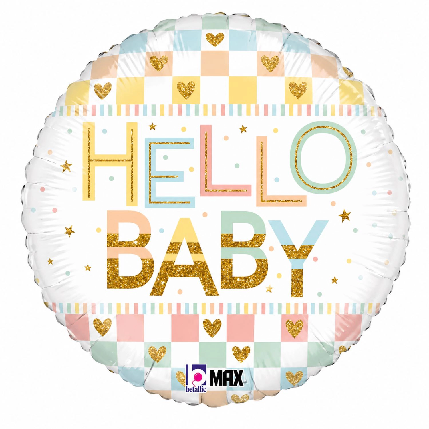 LoonBalloon Hello Baby Rainbows Foil Balloon