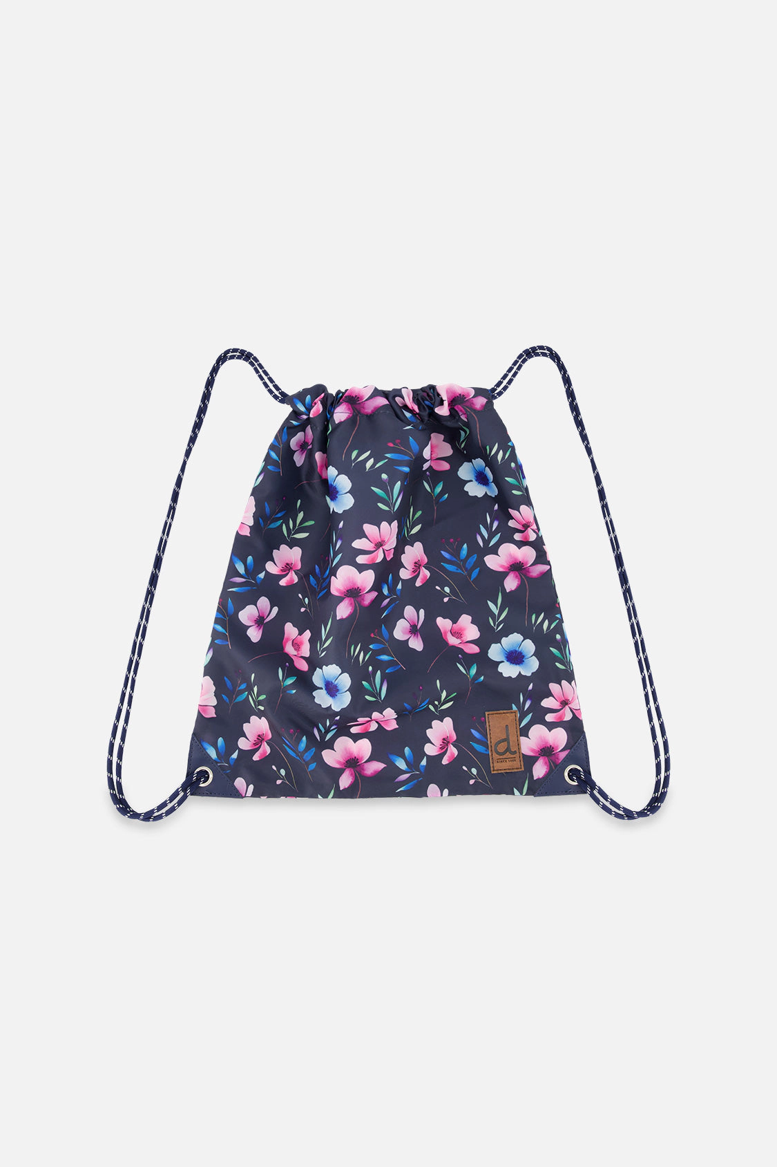 Deux par Deux Girls Lightweight Floral Print Drawstring Bag