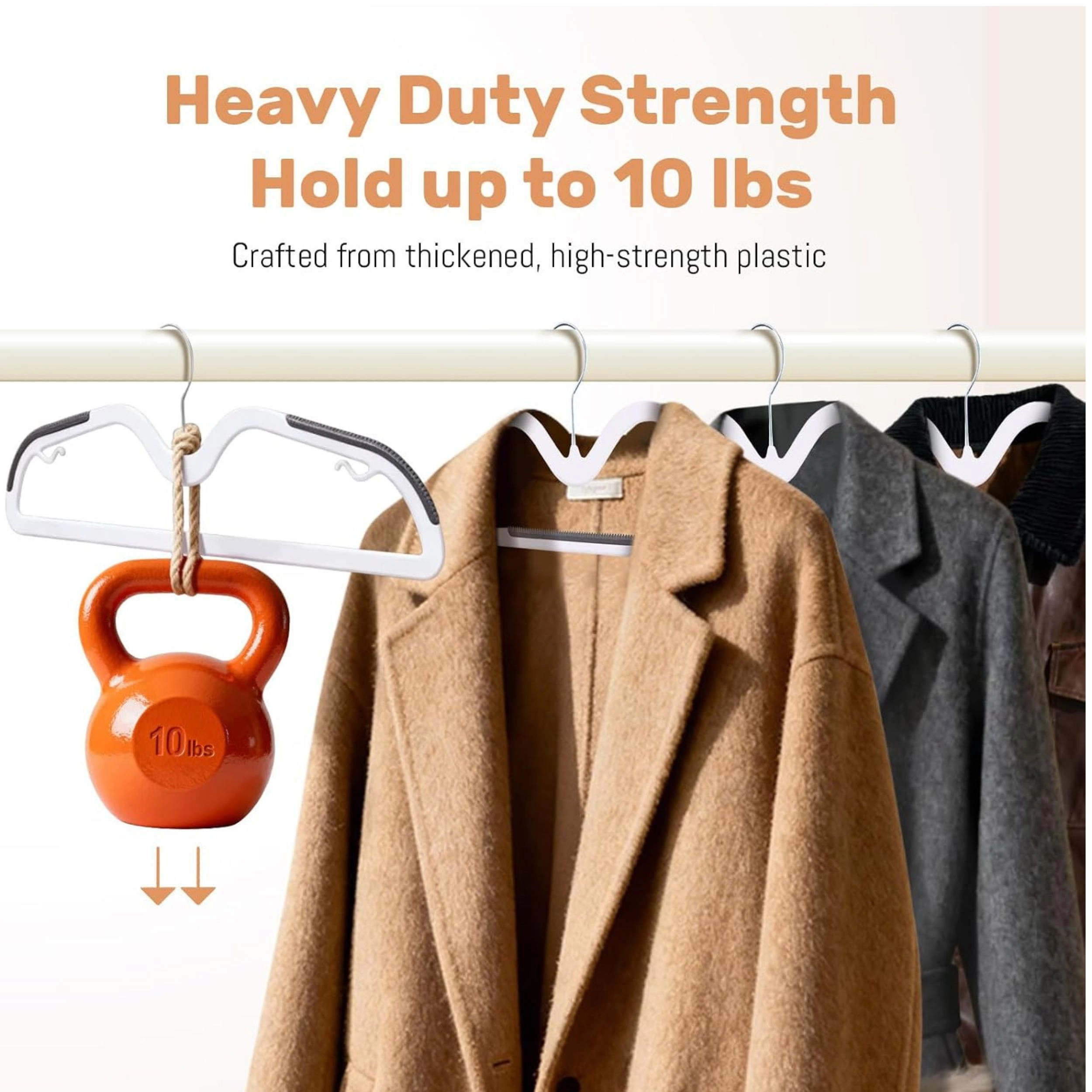 Stock Preferred Pack of 20 Heavy Duty Plastic Clothes Hangers with Non Slip Pads