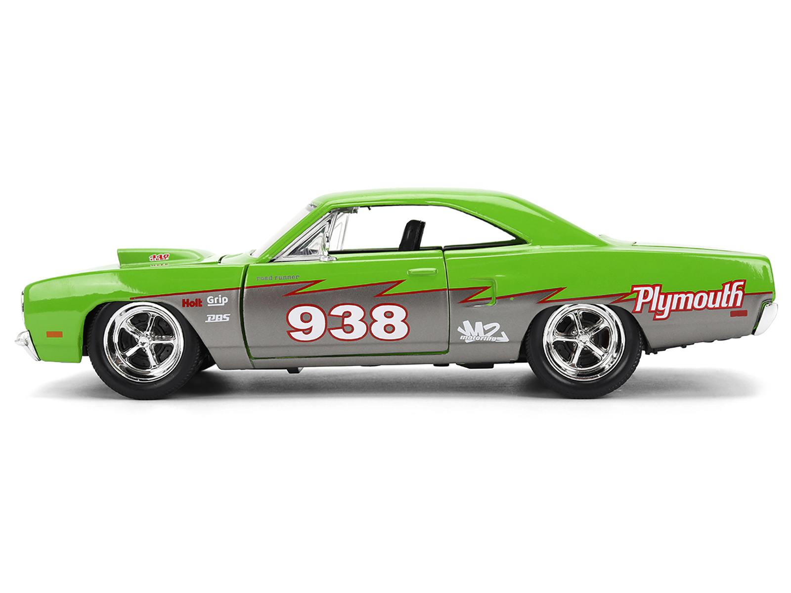Jada 1970 Plymouth Road Runner #938 Green and Gray Metallic "Bigtime Muscle" Series 1/24 Diecast Model Car by Jada