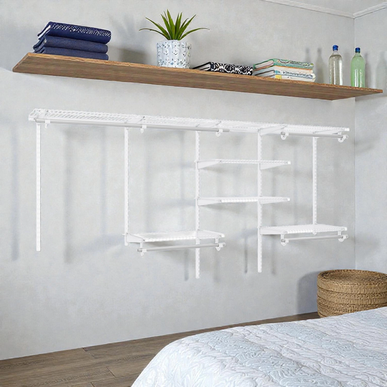 Hivvago Extendable Clothing Organizer with Hanging Bar