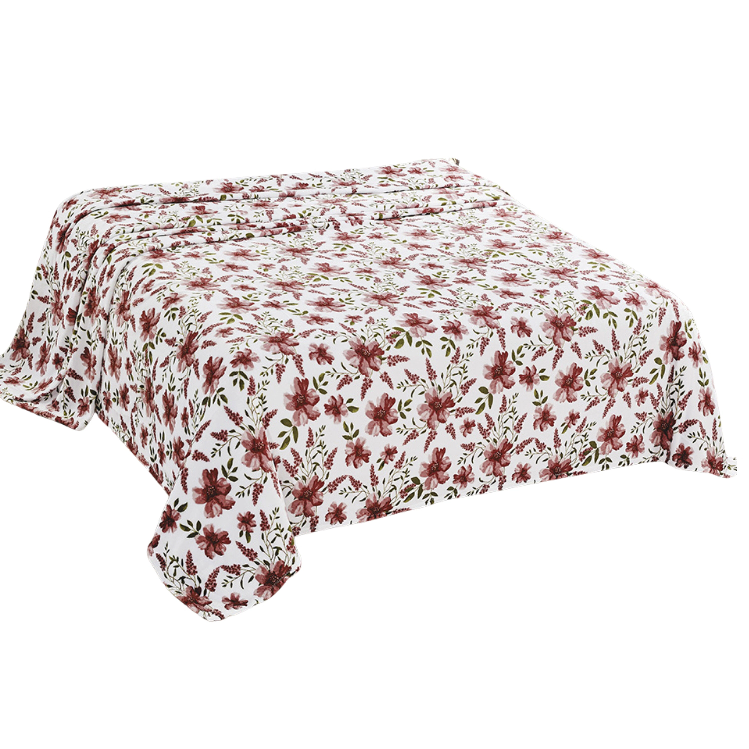 Plazatex 100% Polyester Luxurious Ultra Soft Lightweight Rayla Printed Bed Blanket 102" x 90" Floral