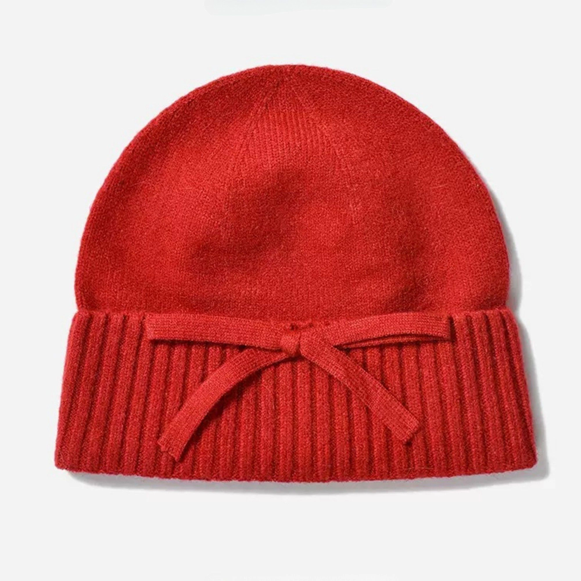 Anna-Kaci Women's Soft Knit Ribbed Cuff Bow Winter Beanie Hat