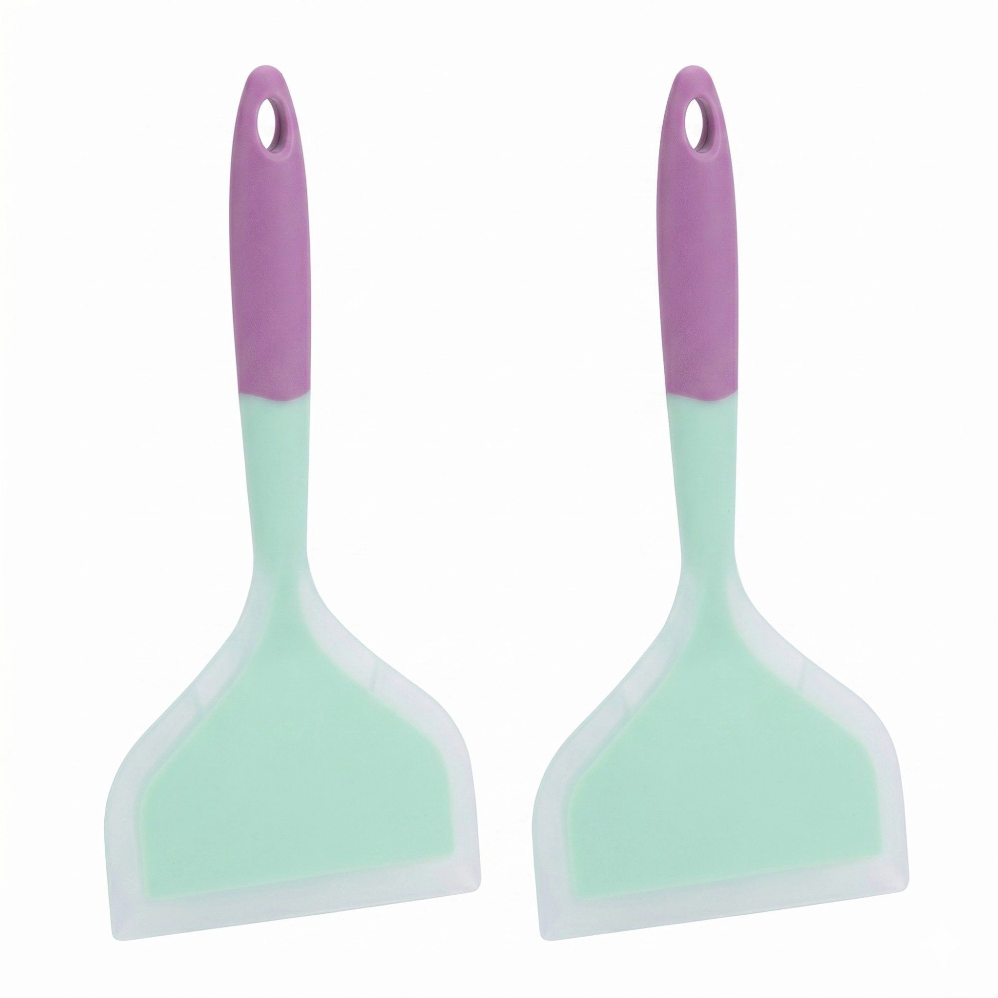 Alilang Women 2-Piece Silicone Bench Scraper Set with Flexible Edge and Hanging Handles