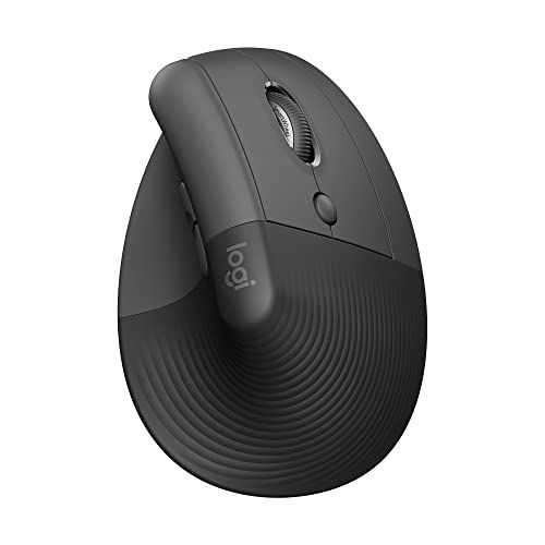 Logitech Lift Vertical Ergonomic Mouse, Wireless, Bluetooth or Logi Bolt USB receiver, Quiet clicks, 4 buttons,