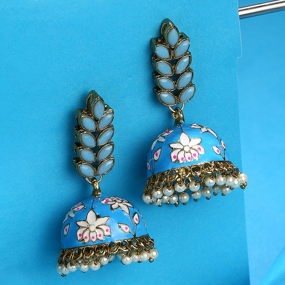 SOHI Women's Floral-Enamel Drop Earrings