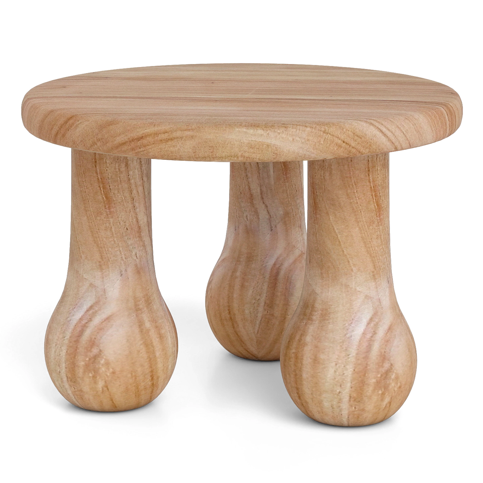 SUGIFT Solid Mahogany Wood Coffee Table with 1.8-in Thick Top 110-lb Capacity Natural