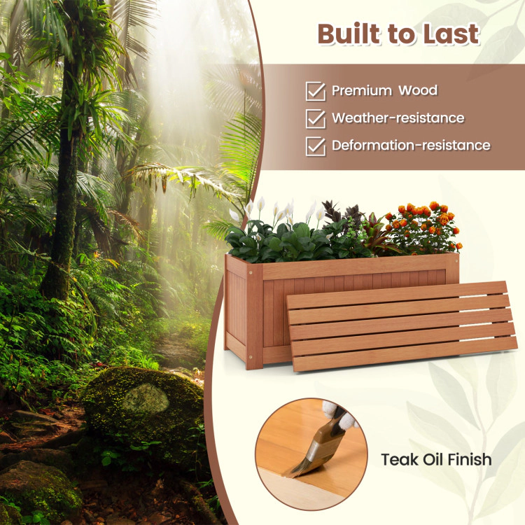 Hivvago Outdoor Plant Container with Seat for Garden Yard Balcony Deck