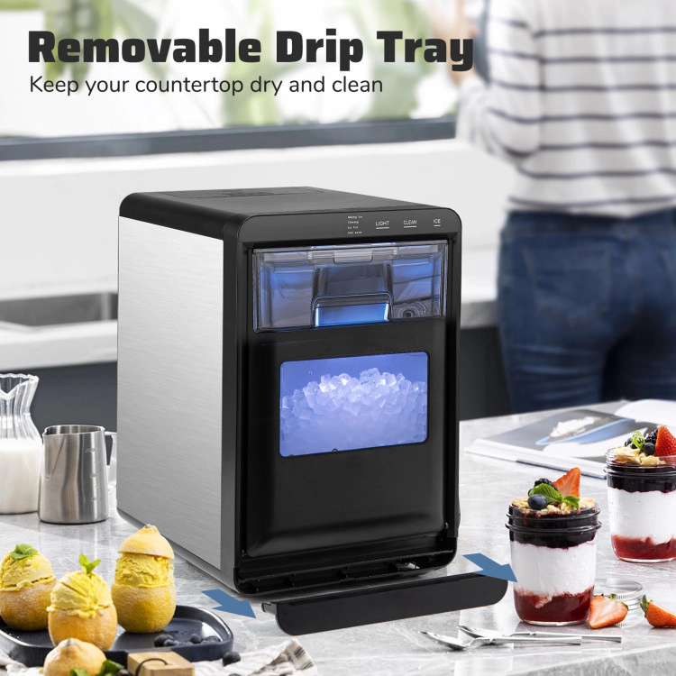 SUGIFT Fast 6-15 Min Nugget Ice Maker Countertop with Soft Chewable Pellets 44-lb Daily Production Black