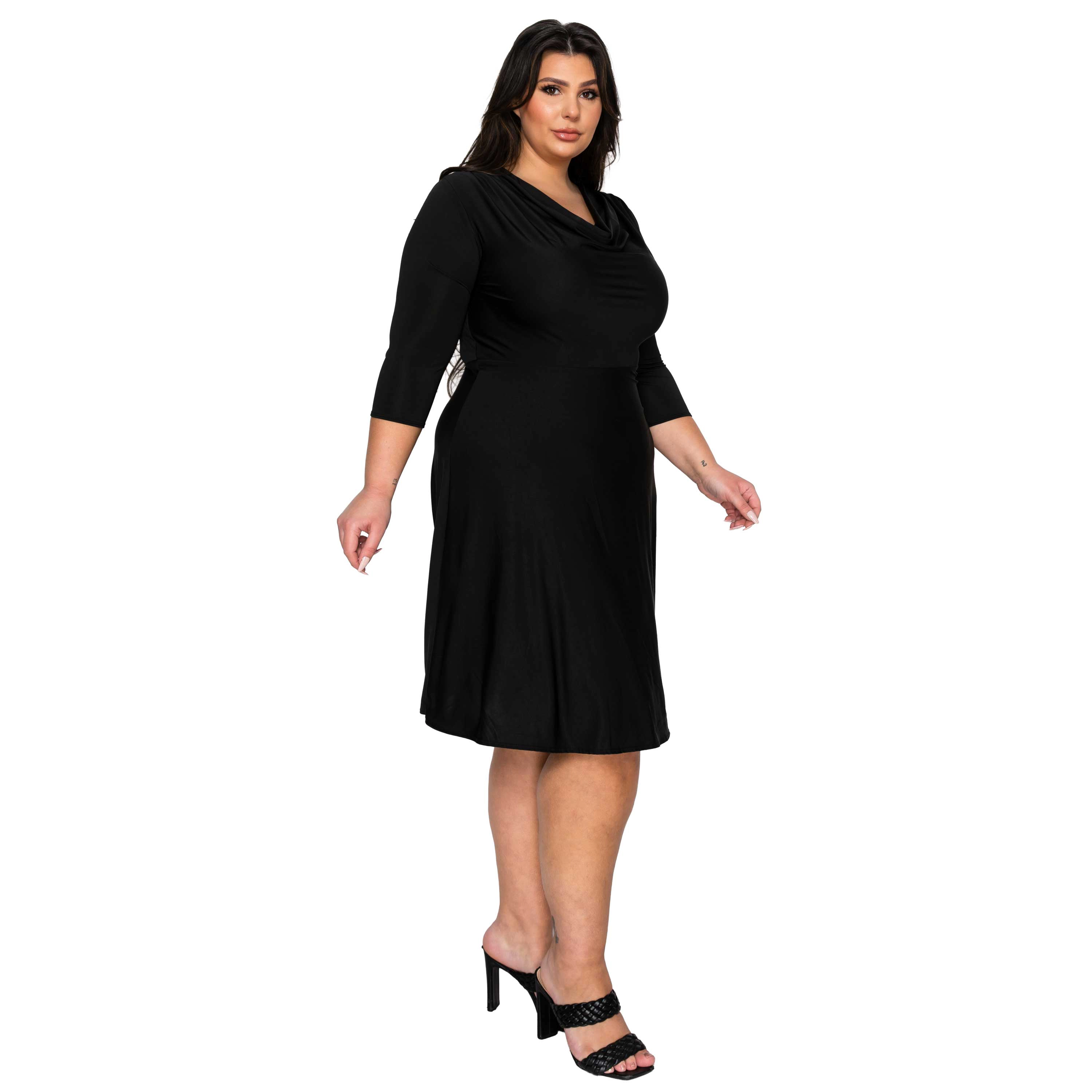 L I V D Women's Plus Amoretti Cowl Neck Flare Dress