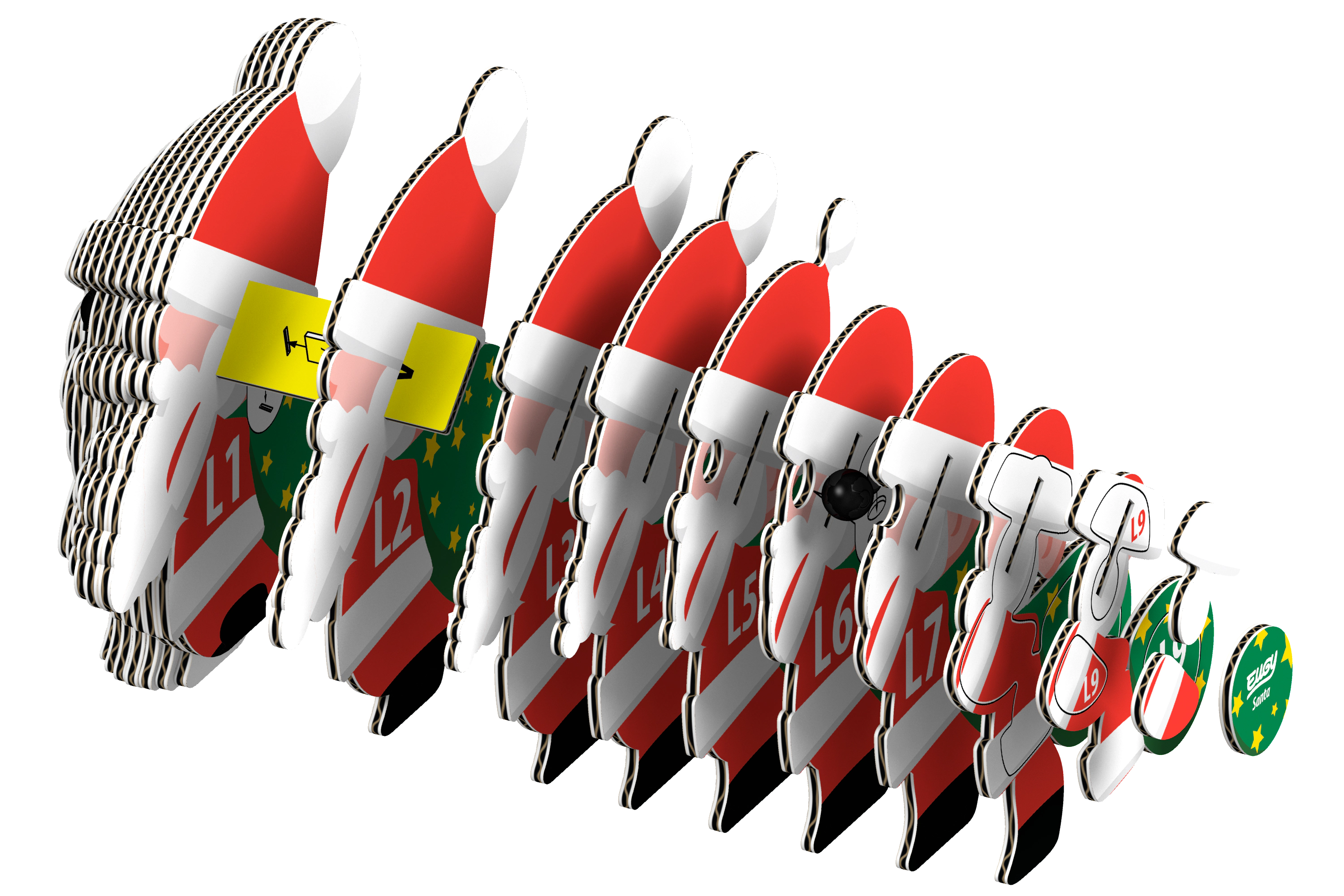 EUGY Santa 3D Puzzle - contains 24 puzzle pieces