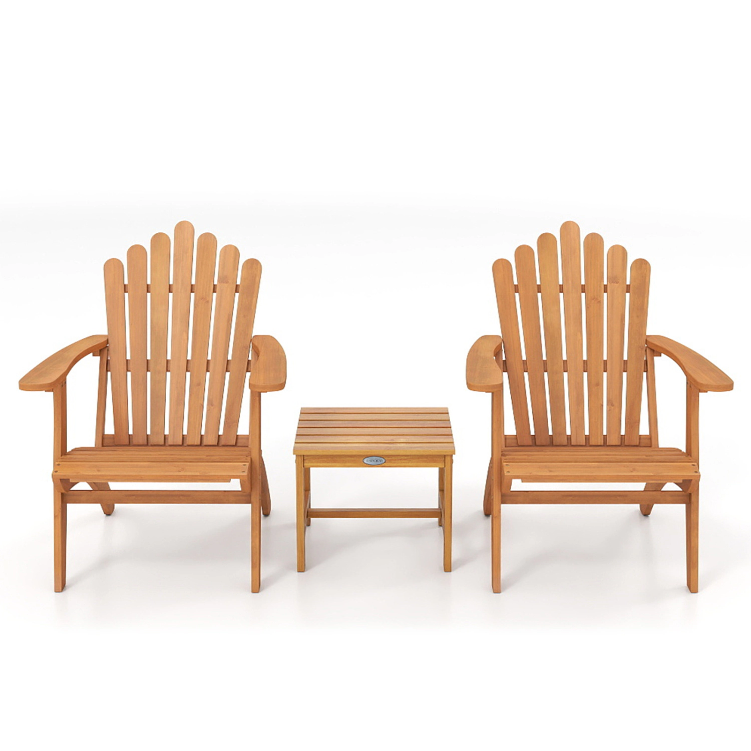 LJG Adirondack Chair Set of 2 with Side Table for Deck Garden and Porch