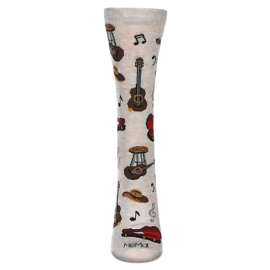 MeMoi Women's Guitars Bamboo Crew Socks