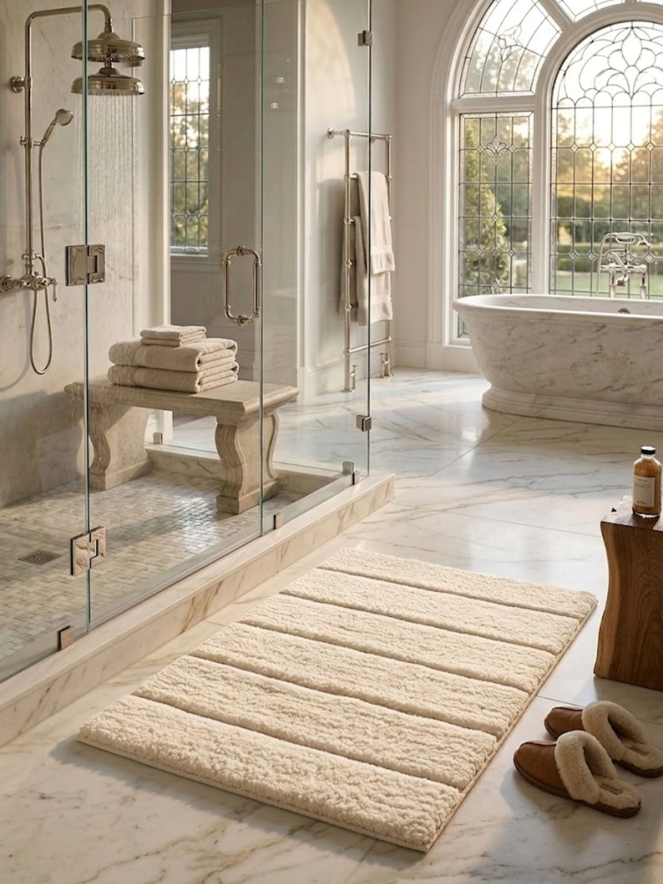 GAURI KOHLI Riga Ivory Bath Mat