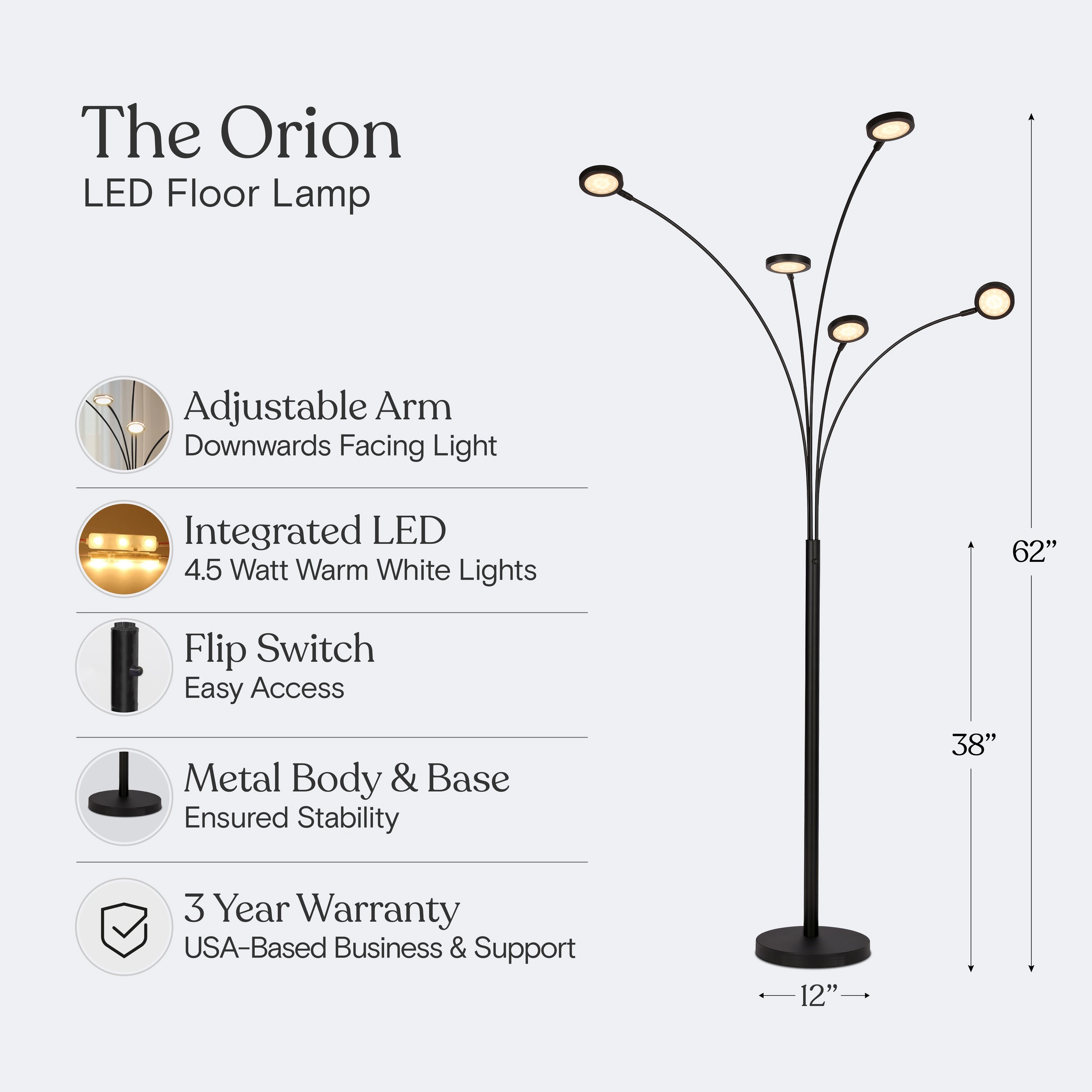 Brightech Orion 5 Arc Tree Floor Lamp