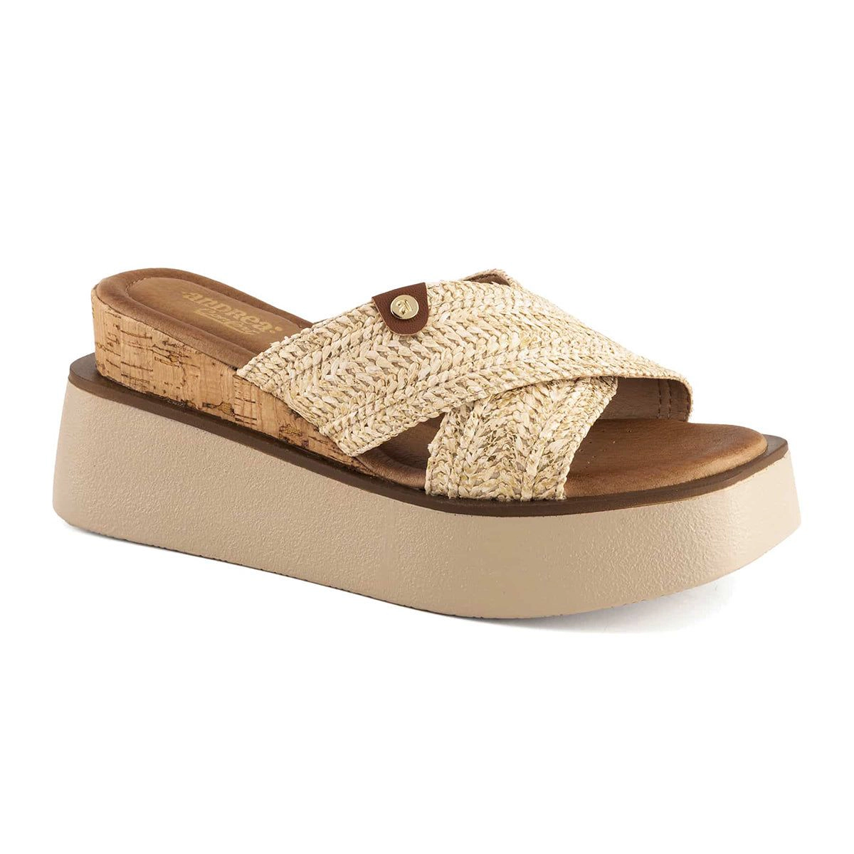 Andrea Womens Criss Cross Platform Wedge Sandals
