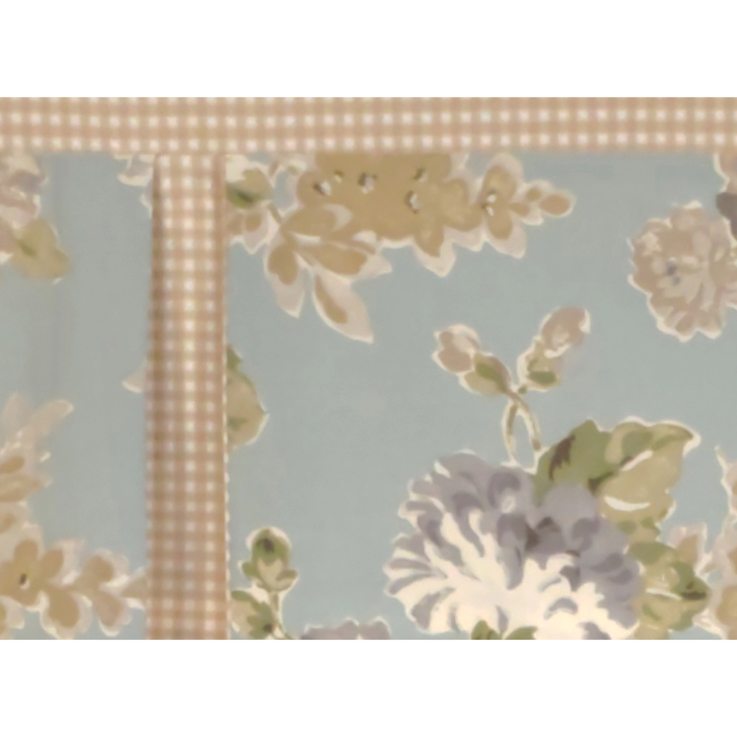 RLF Home 3" Rod Pocket High Quality Fabric Floral Essence Pleated Valance for Windows 50" x 16" Blue