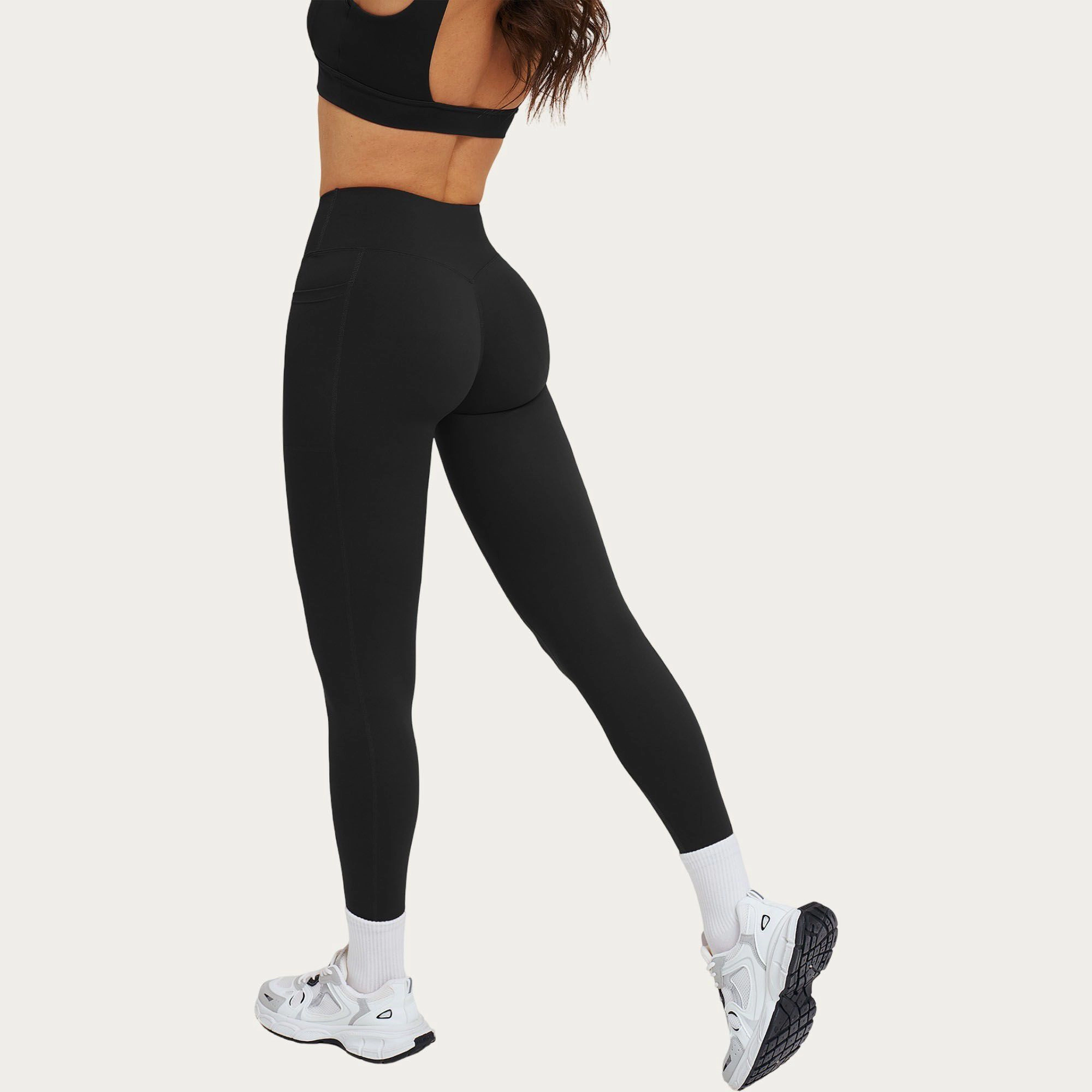 Anna-Kaci Active Women's High Waist Crossover Workout Leggings Stretch Athletic Yoga Pants with Side Pocket