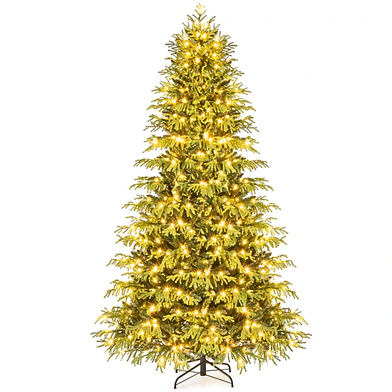 LJG Artificial Christmas Tree with LED Lights and PVC Mixed Branch Tips-7