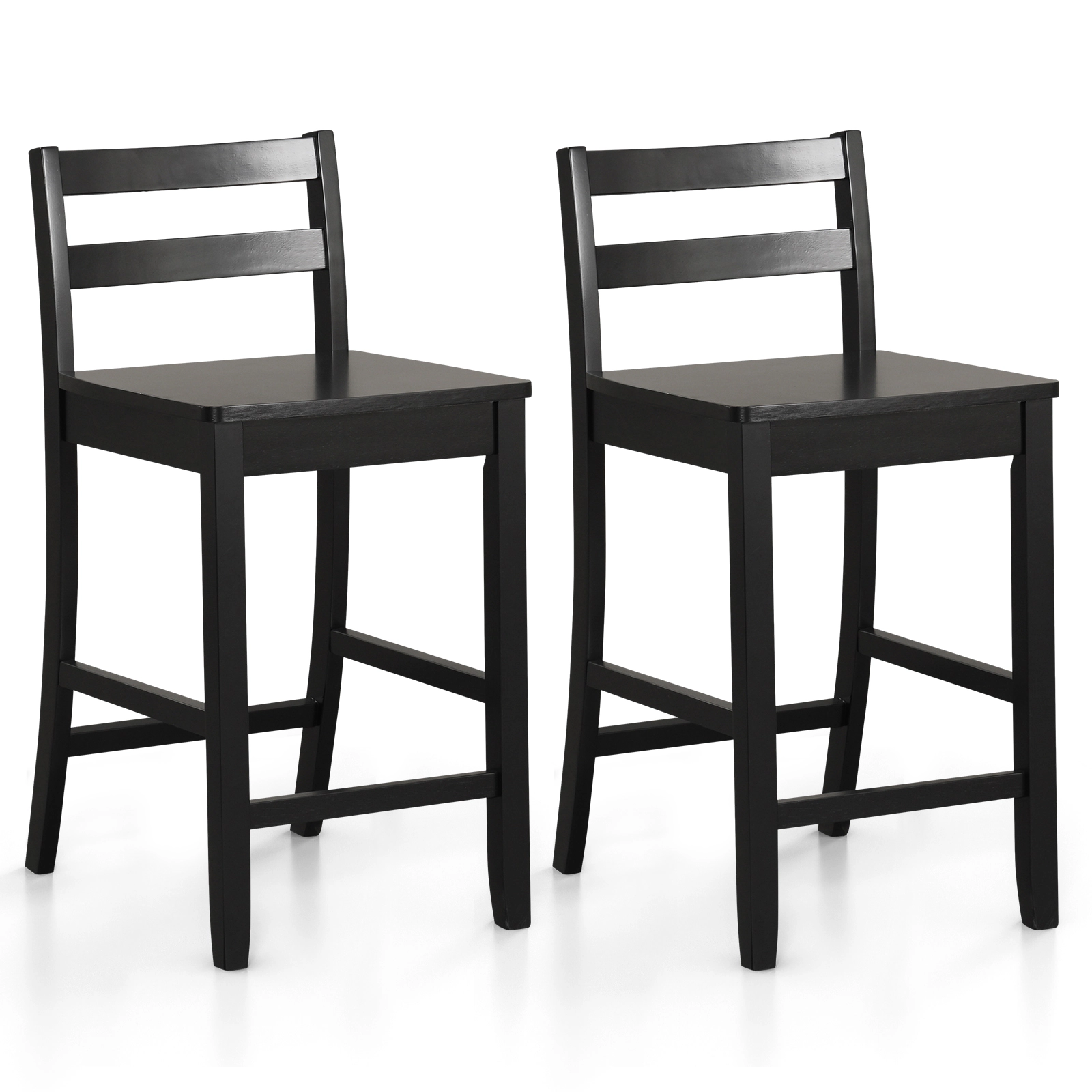Glintex 2-Piece 24-Inch Counter Stool Set with Curved Back and Dual Footrests