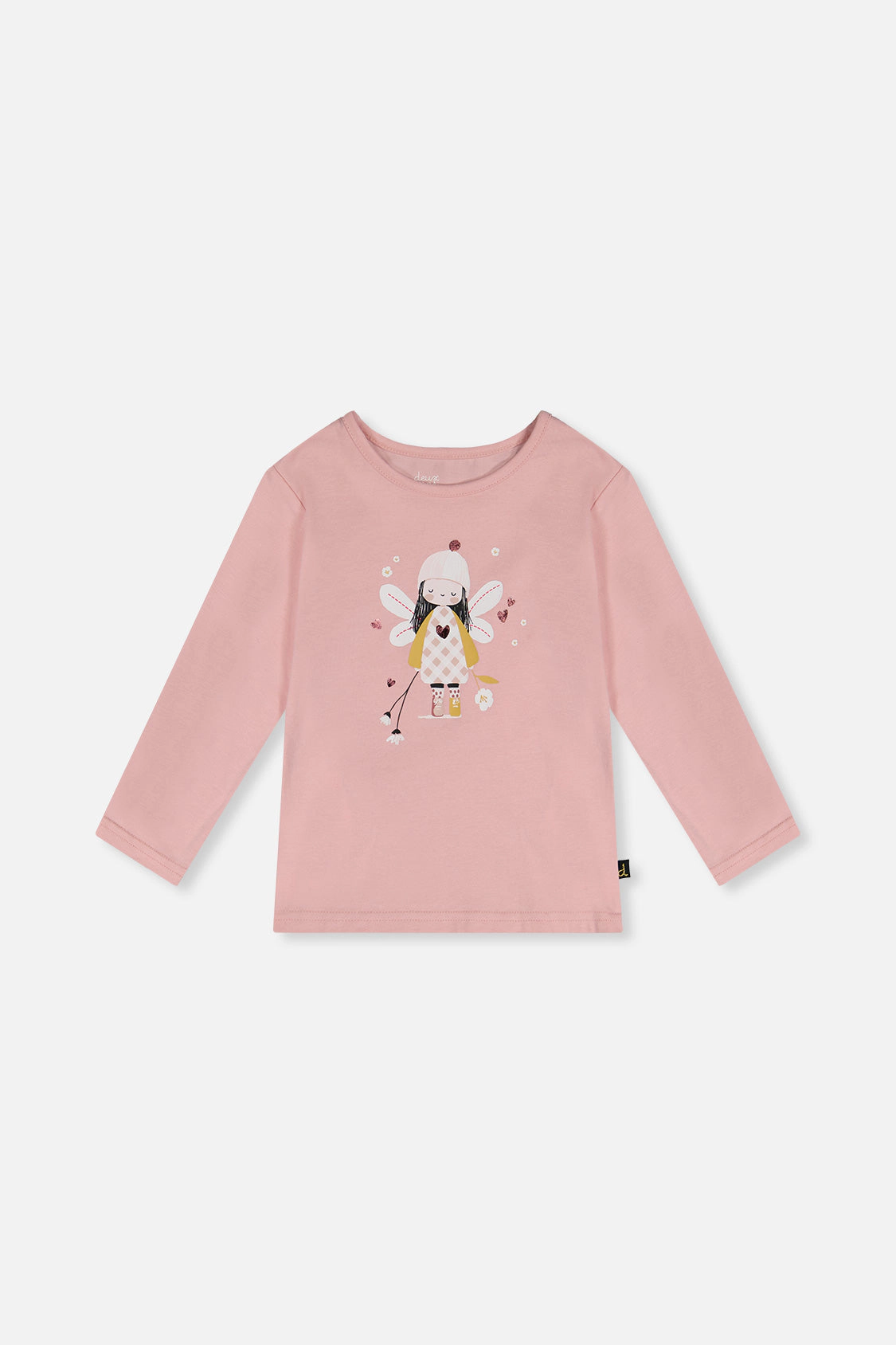 Deux par Girls Angel Graphic Organic Cotton Long Sleeve T-Shirt