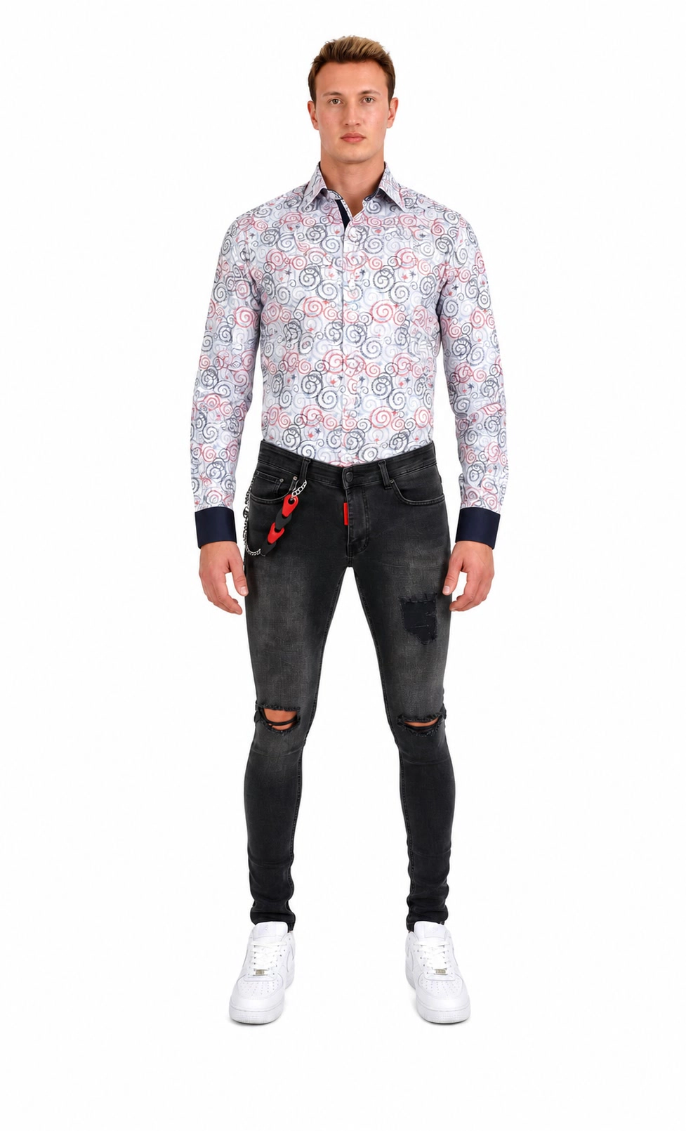 Elie Balleh Slim Fit Mens Bold Button-Down Shirt