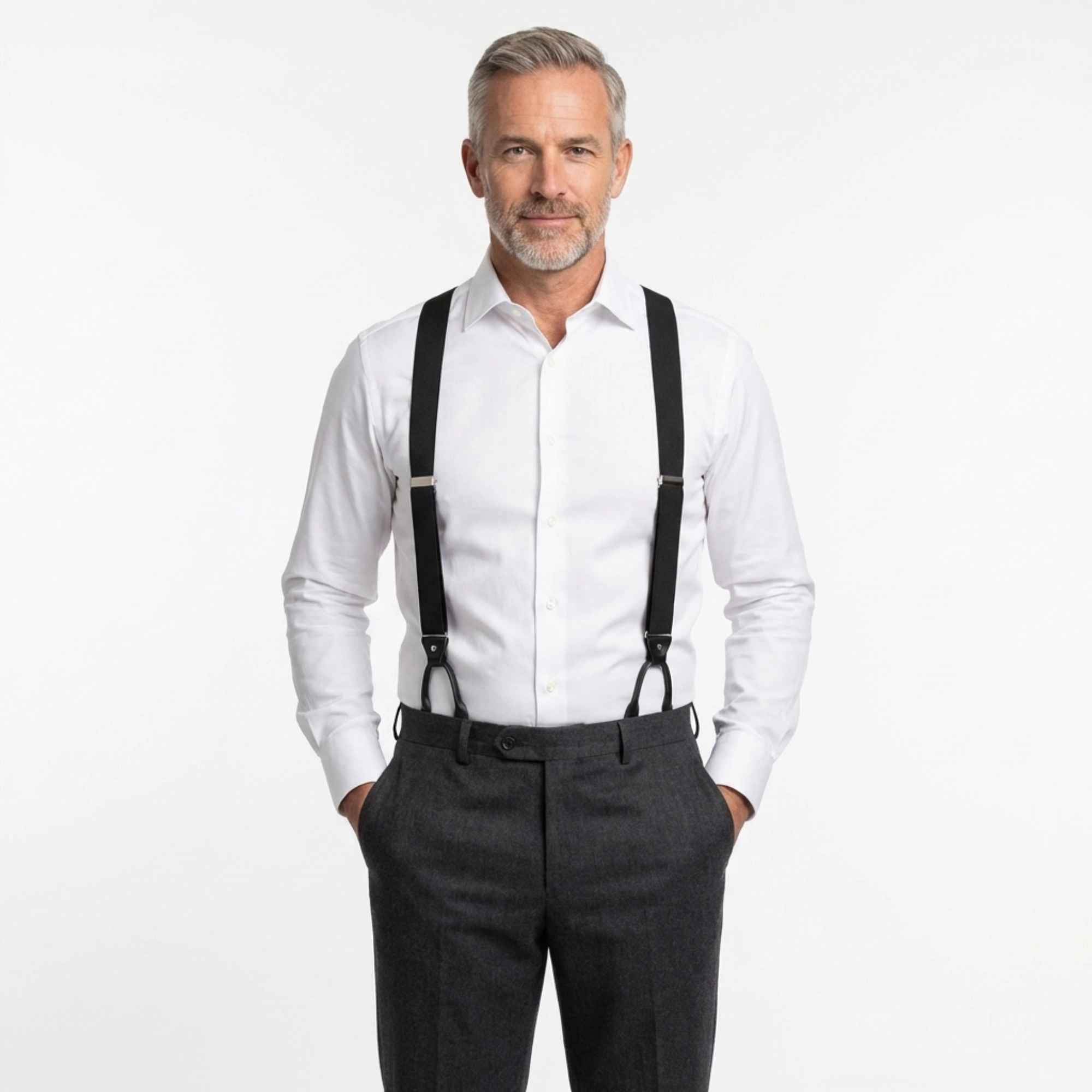 Ascentix Men's Classic Stretch 1 3/8 inch Convertible Suspenders