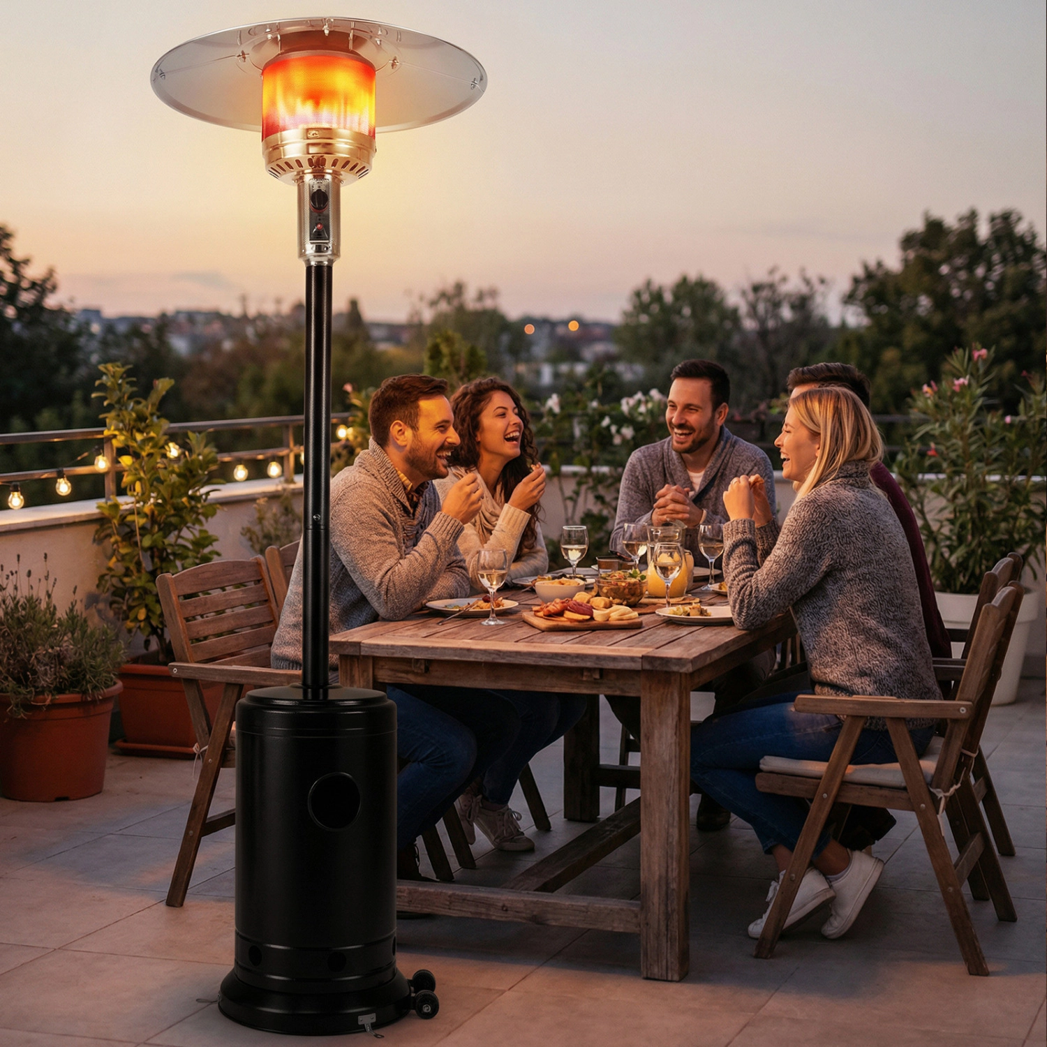 LJG 50 000 BTU Patio Propane Gas Heater with Stainless Steel Burner