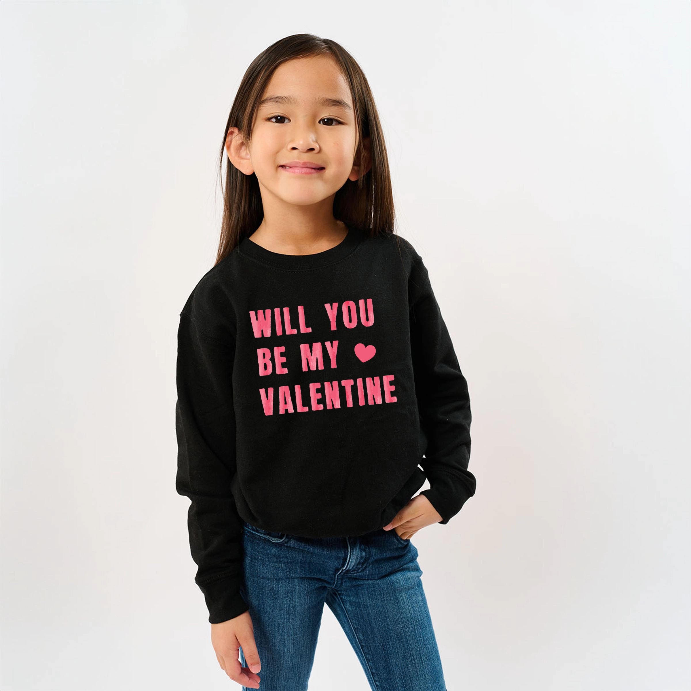 The Juniper Shop - Youth Graphic Sweatshirt Be My Valentine Watercolor