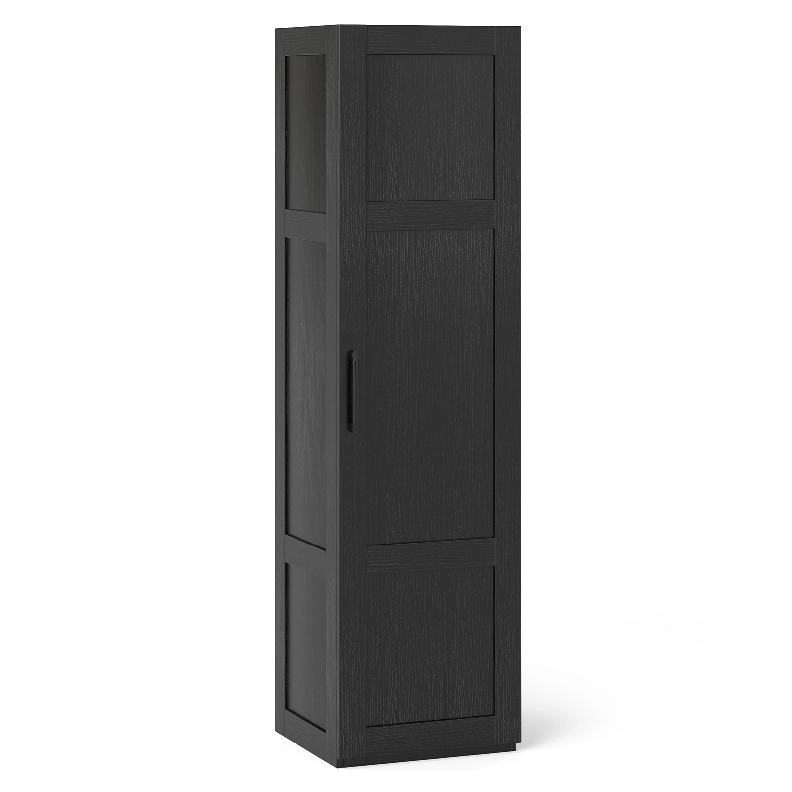Slickblue Tall Storage Cabinet Black Wood Grain Bathroom Kitchen Organizer Cabinet