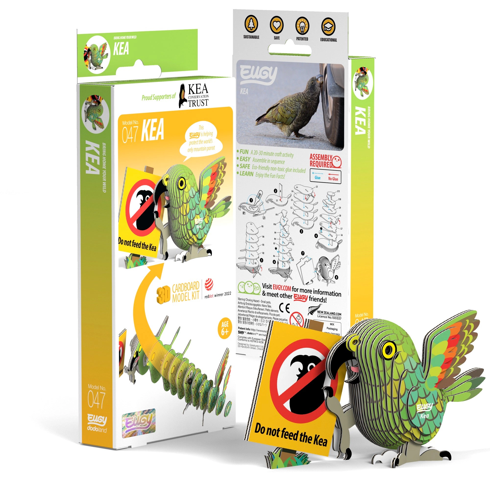 EUGY Kea 3D Puzzle - contains 23 puzzle pieces