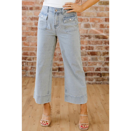 Threaded Pear Women's Eve Hem Wide Leg Jeans