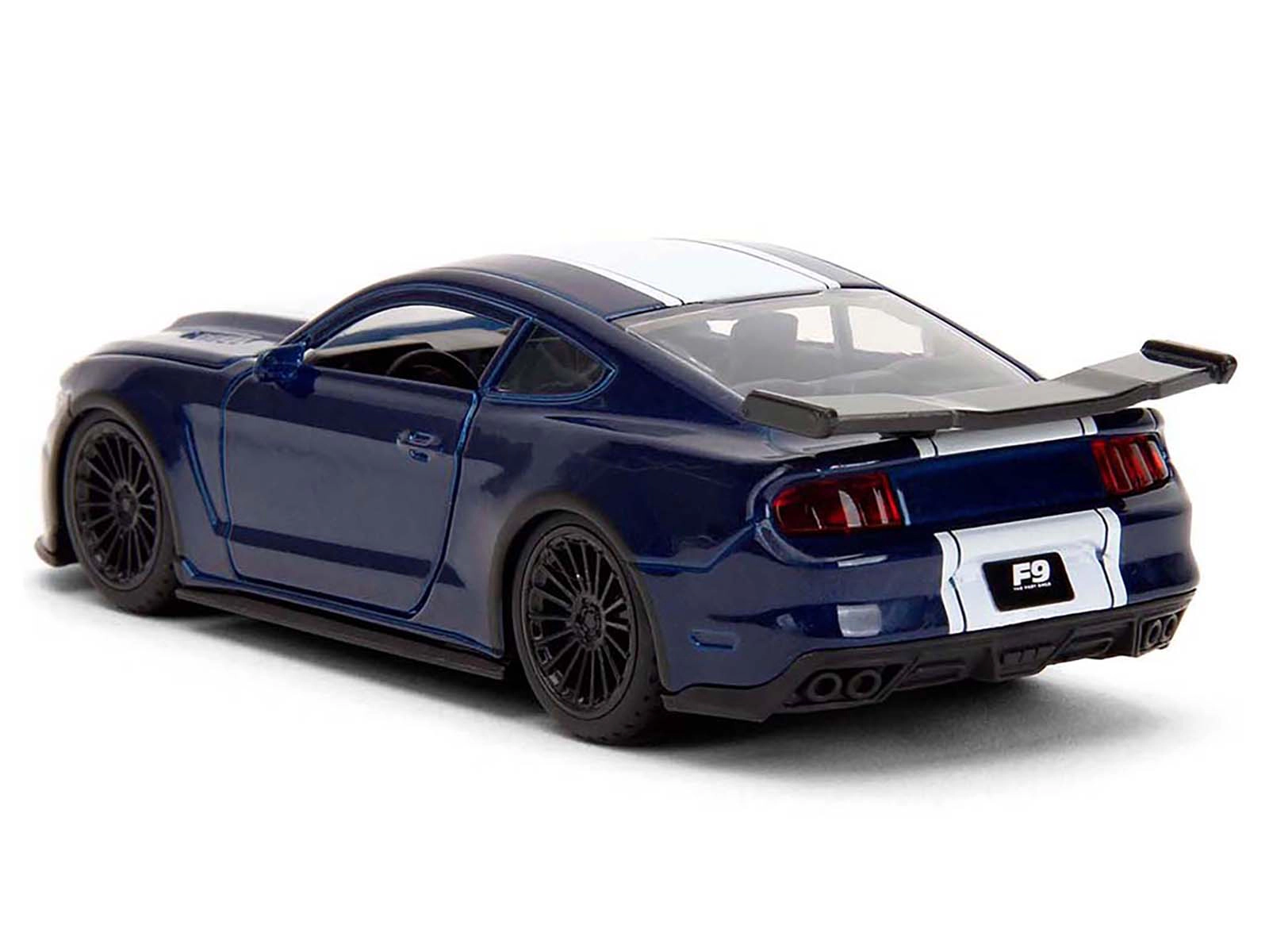 Jada 2016 Ford Mustang GT Dark Blue Metallic with White Stripe "F9" (2021) Movie "Fast & Furious" Series 1/32
