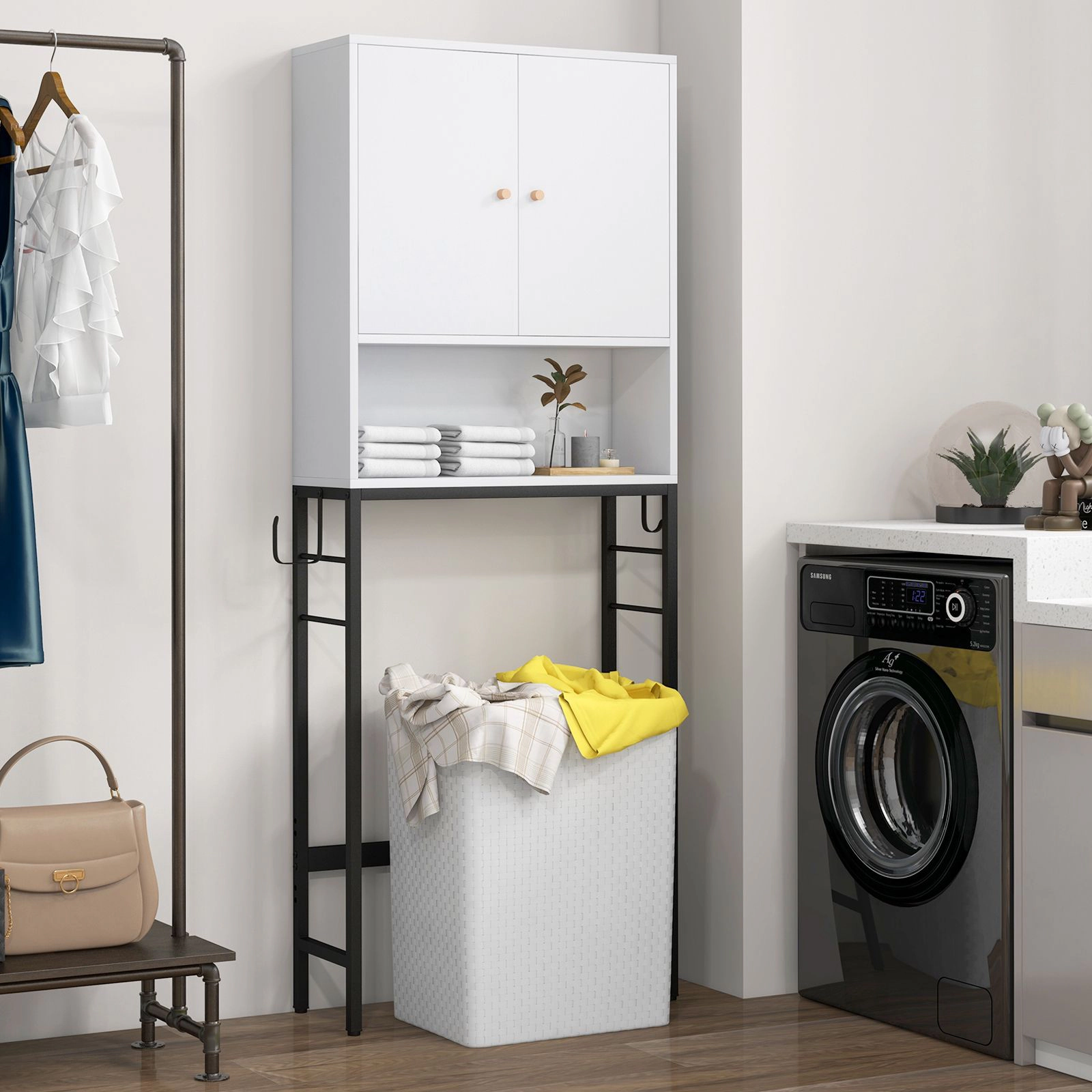 SlickBlue Freestanding Over Toilet Storage Cabinet with Shelves