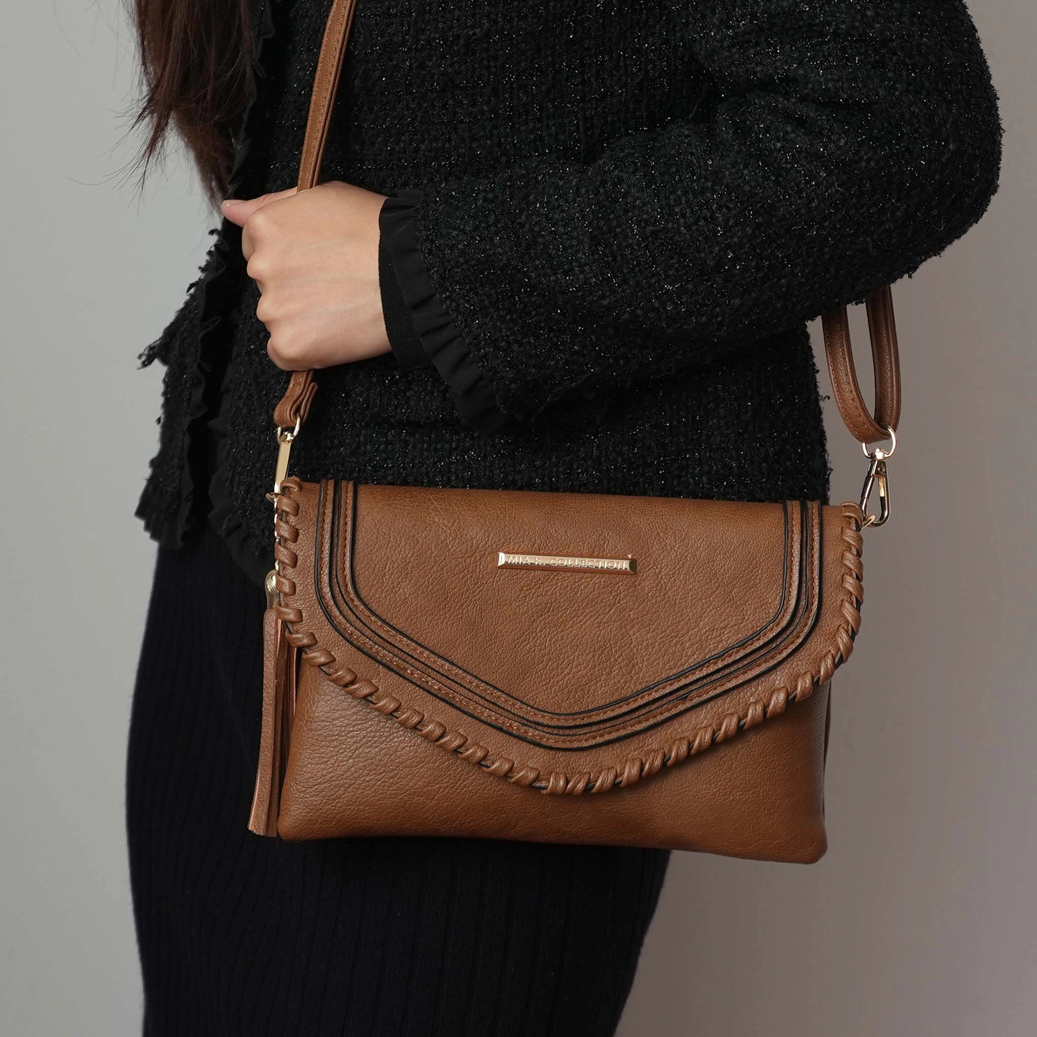 Mia K Collection Remi Vegan Leather Convertible Shoulder Bag