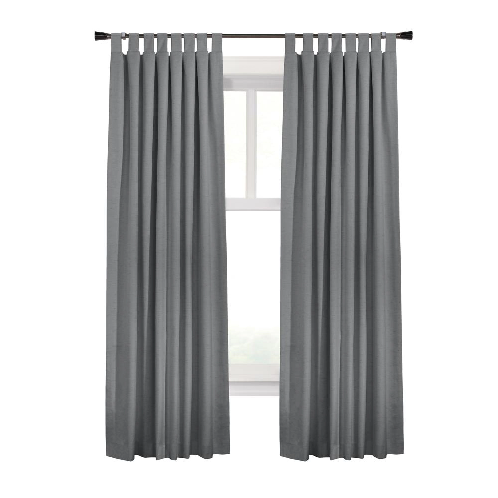 Thermaplus Ventura Blackout Window Treatment Tab Top Curtain Panel for Bedroom Livingroom 52" x 95" Dark Grey