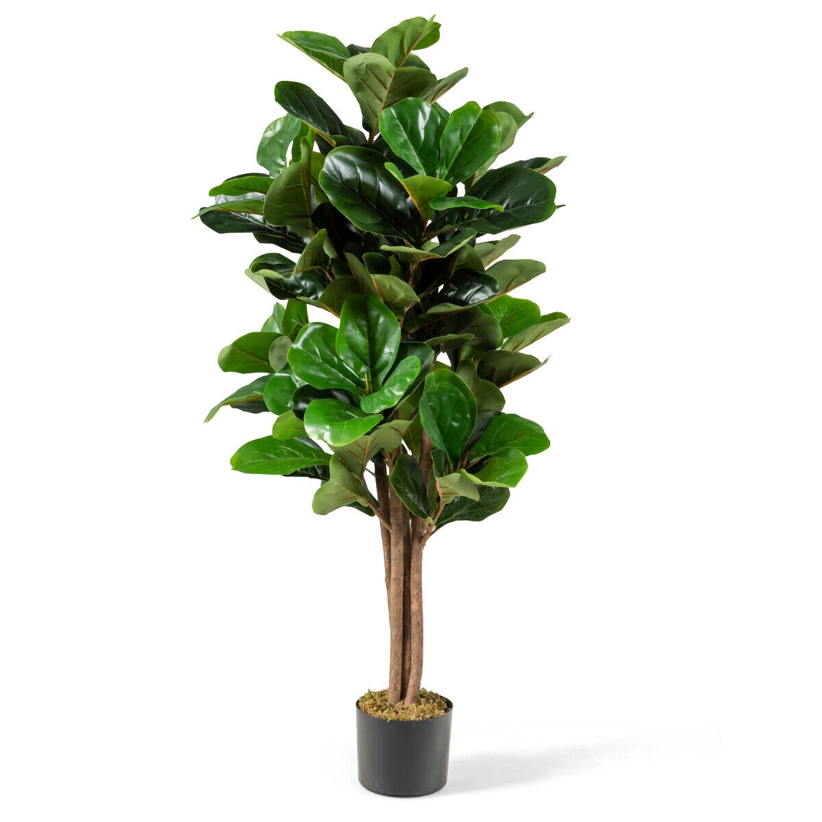 Slickblue 5 Ft Artificial Fiddle Leaf Fig Tree with 180 Leaves in Pot for Indoor and Outdoor Decor