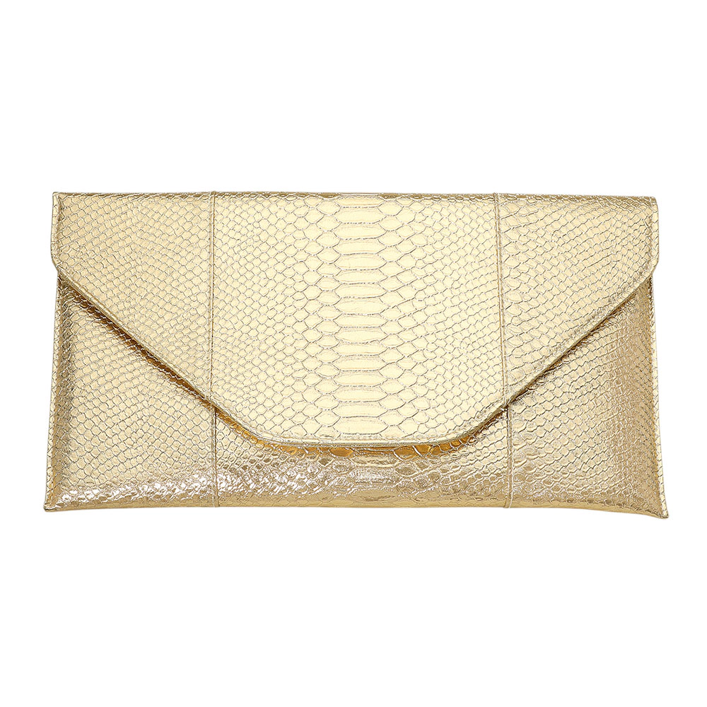 Fashnzfab Snake Skin Patterned Envelope Clutch / Shoulder Bag