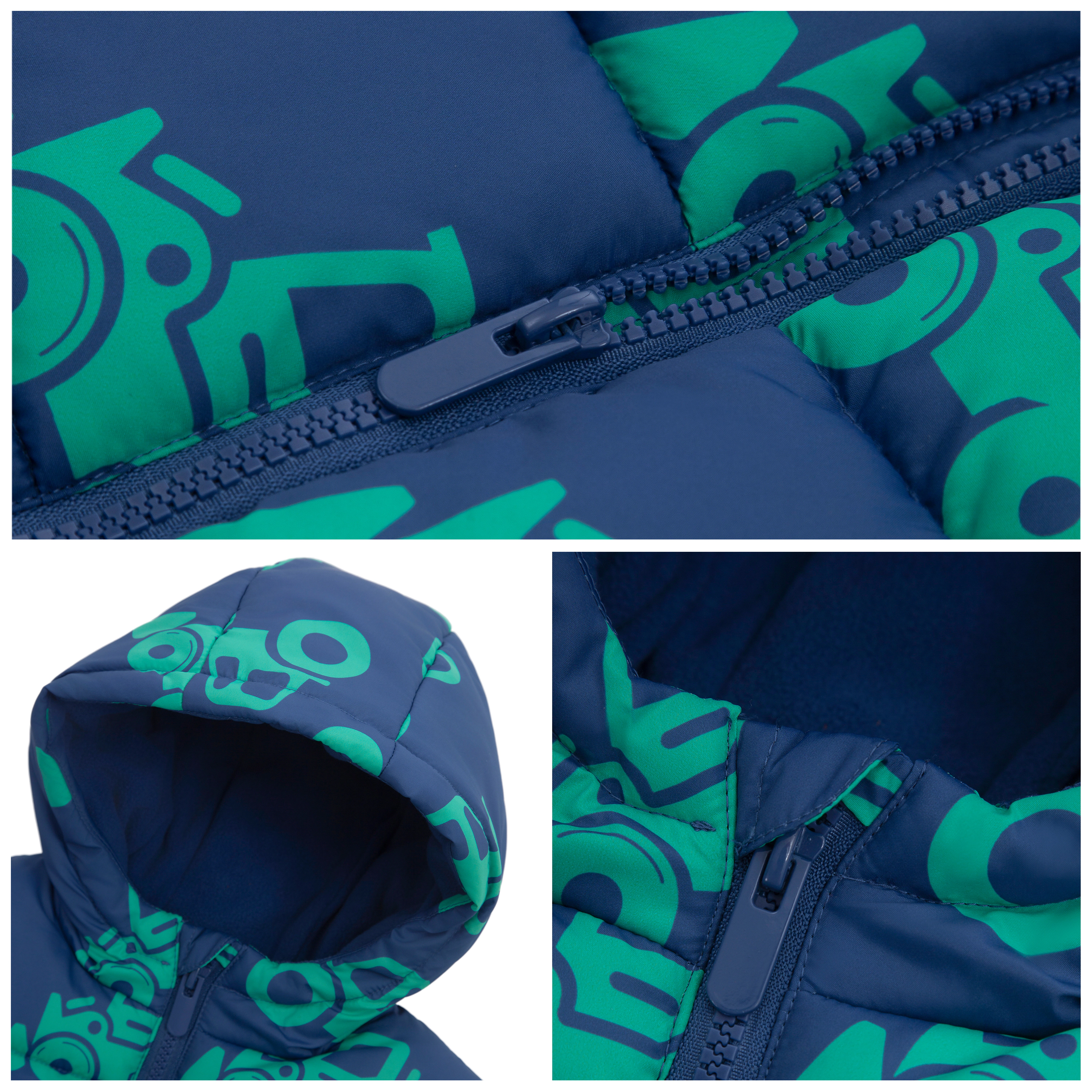 Rokka&Rolla Toddler Boys Hudson Tractor Print Fleece Lined Puffer Jacket