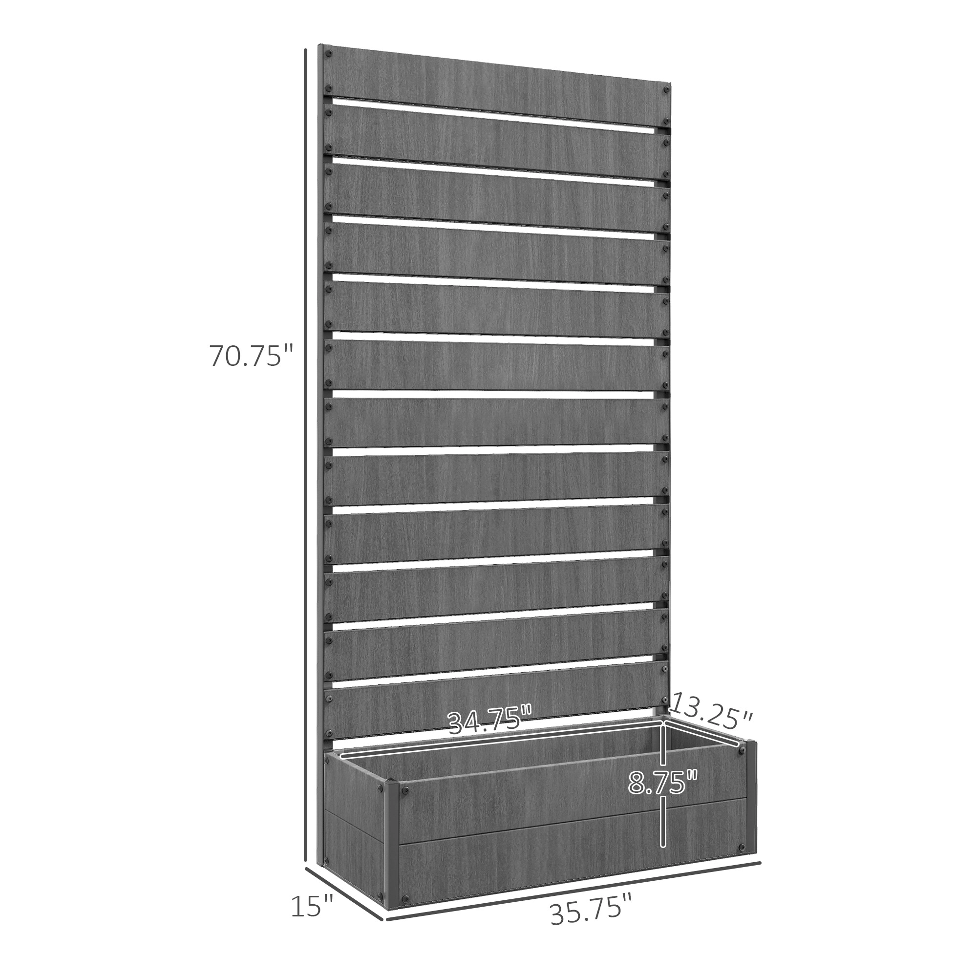 HONGGE Trellis Planter for Climbing Plants, Raised Garden Bed with Trellis, Box Outdoor