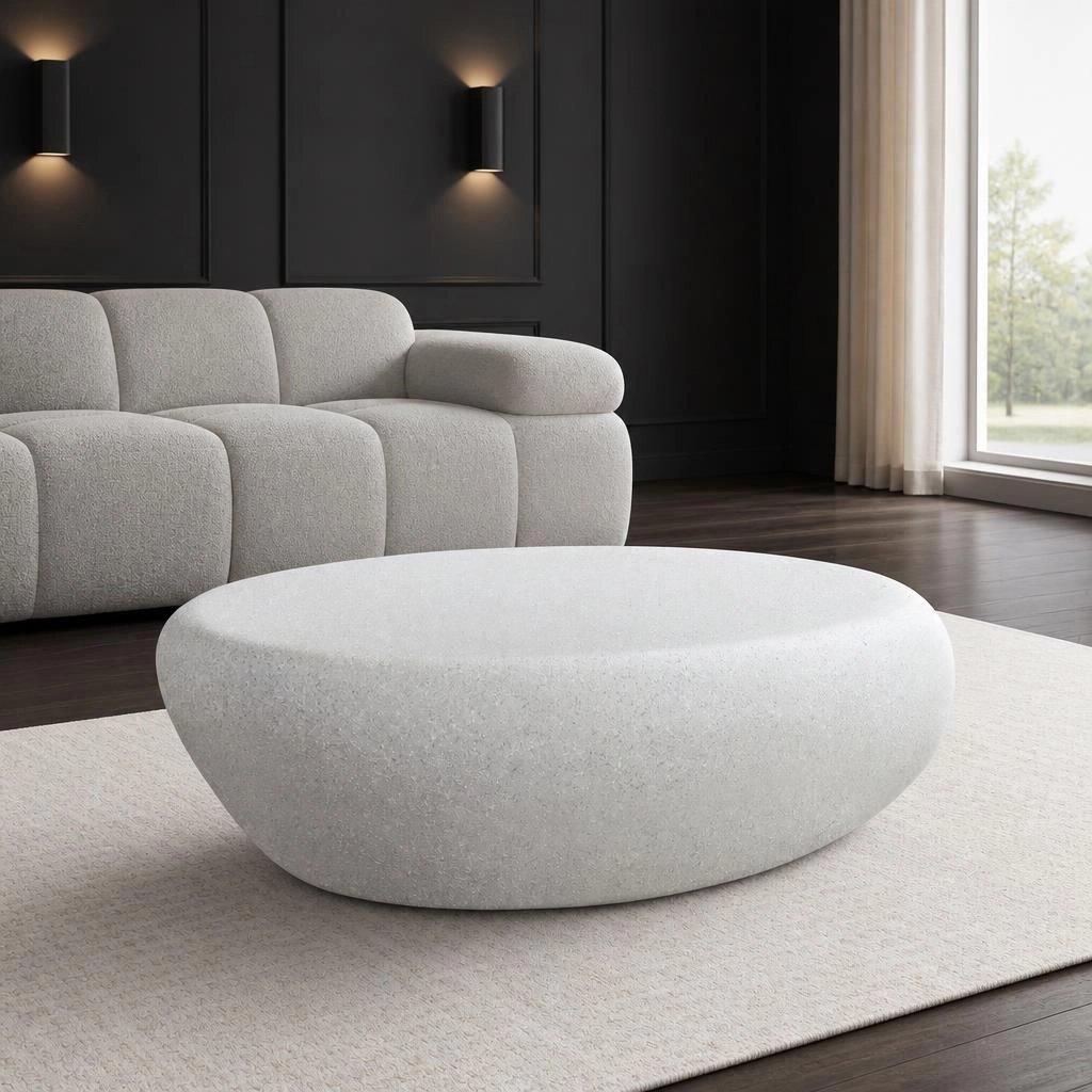 GOODSILO Low Profile Rectangular Fiberglass Accent Table