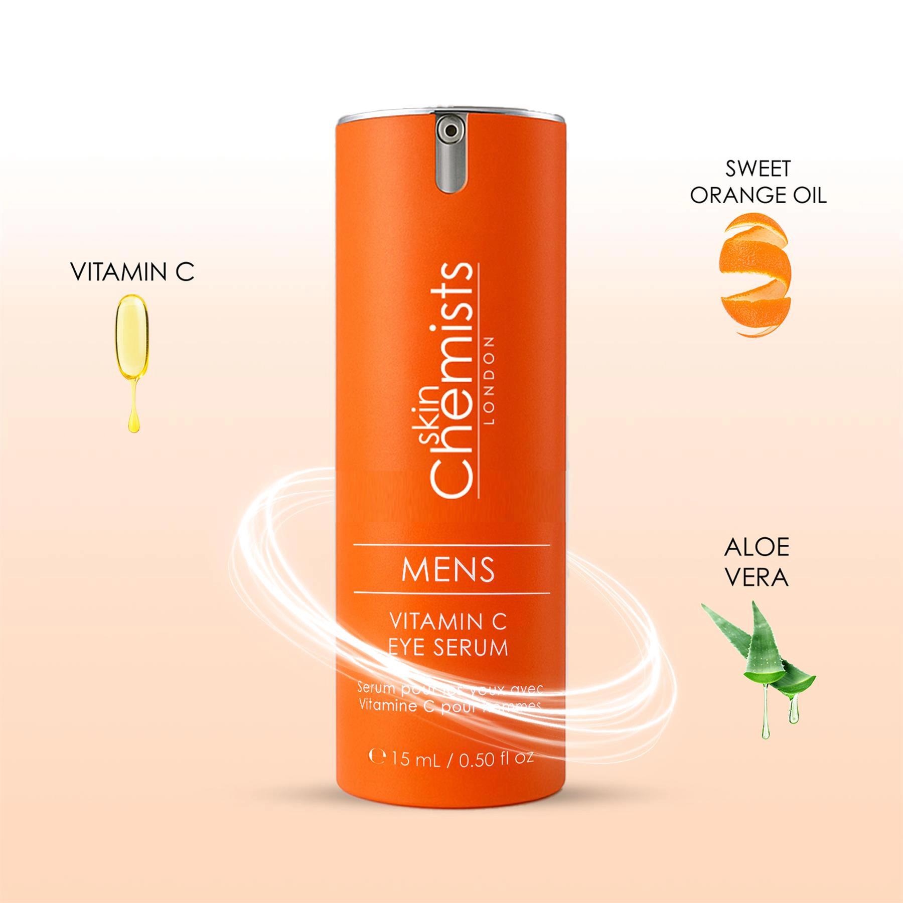 skinChemists Men's Vitamin C Eye Serum 15ml - Brightening Anti-Aging Treatment