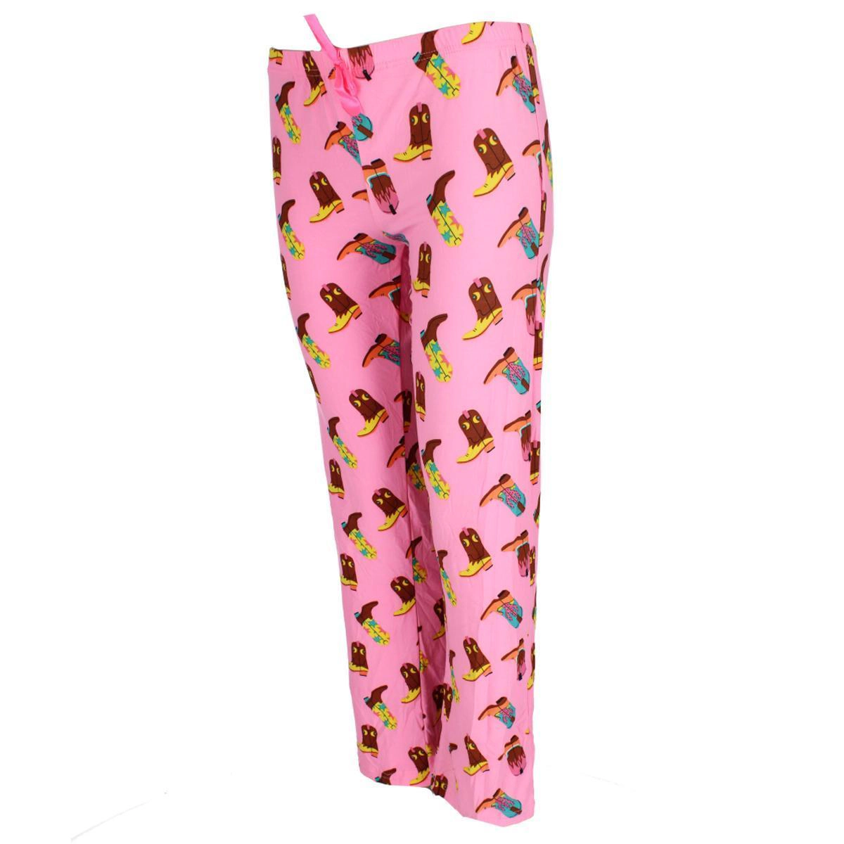 Roll Outta Bed Women's Cowgirl Polysuede Open Bottom Pajama Pants