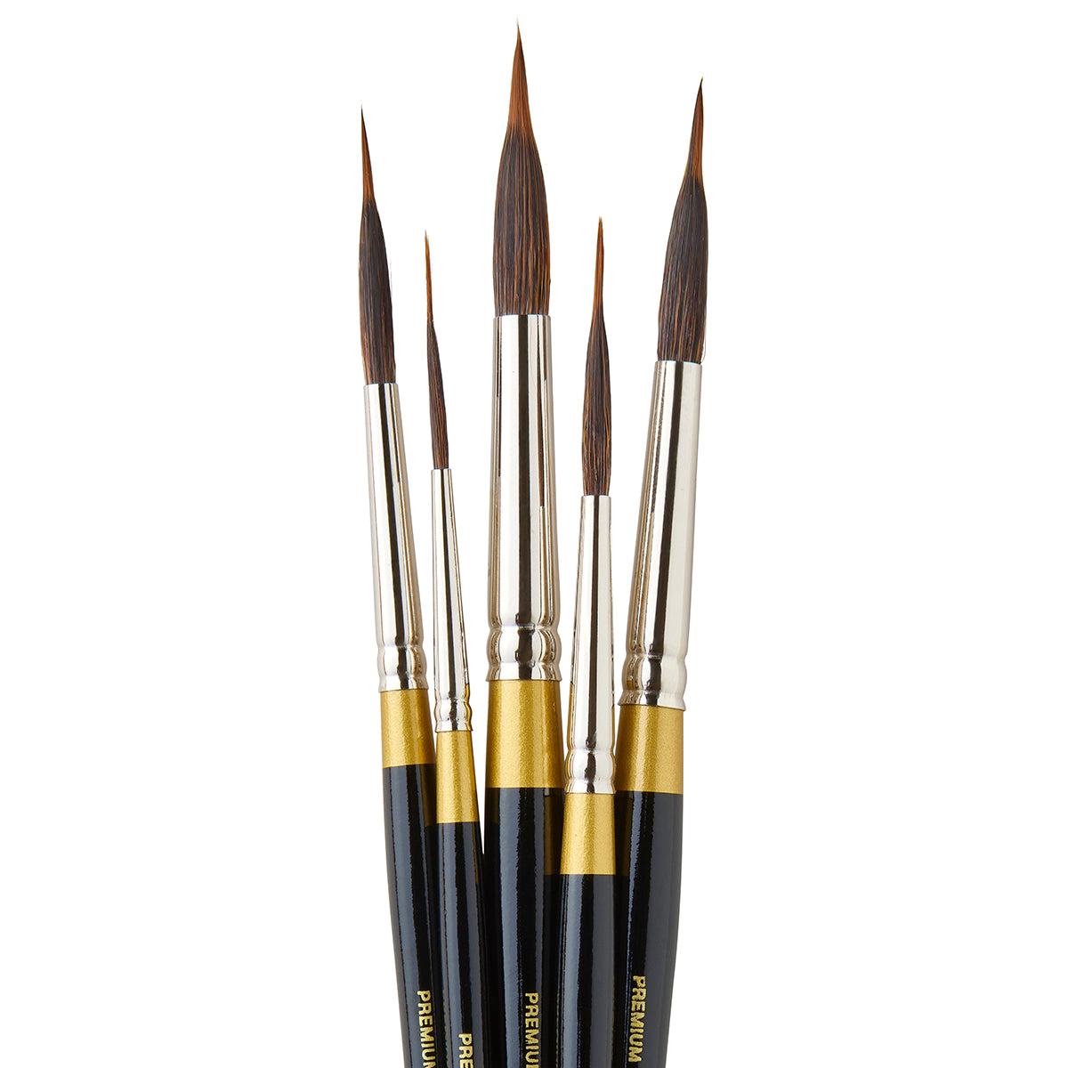 KINGART Original Gold 9035 Round Needle Point Brush Set - 5 pcs