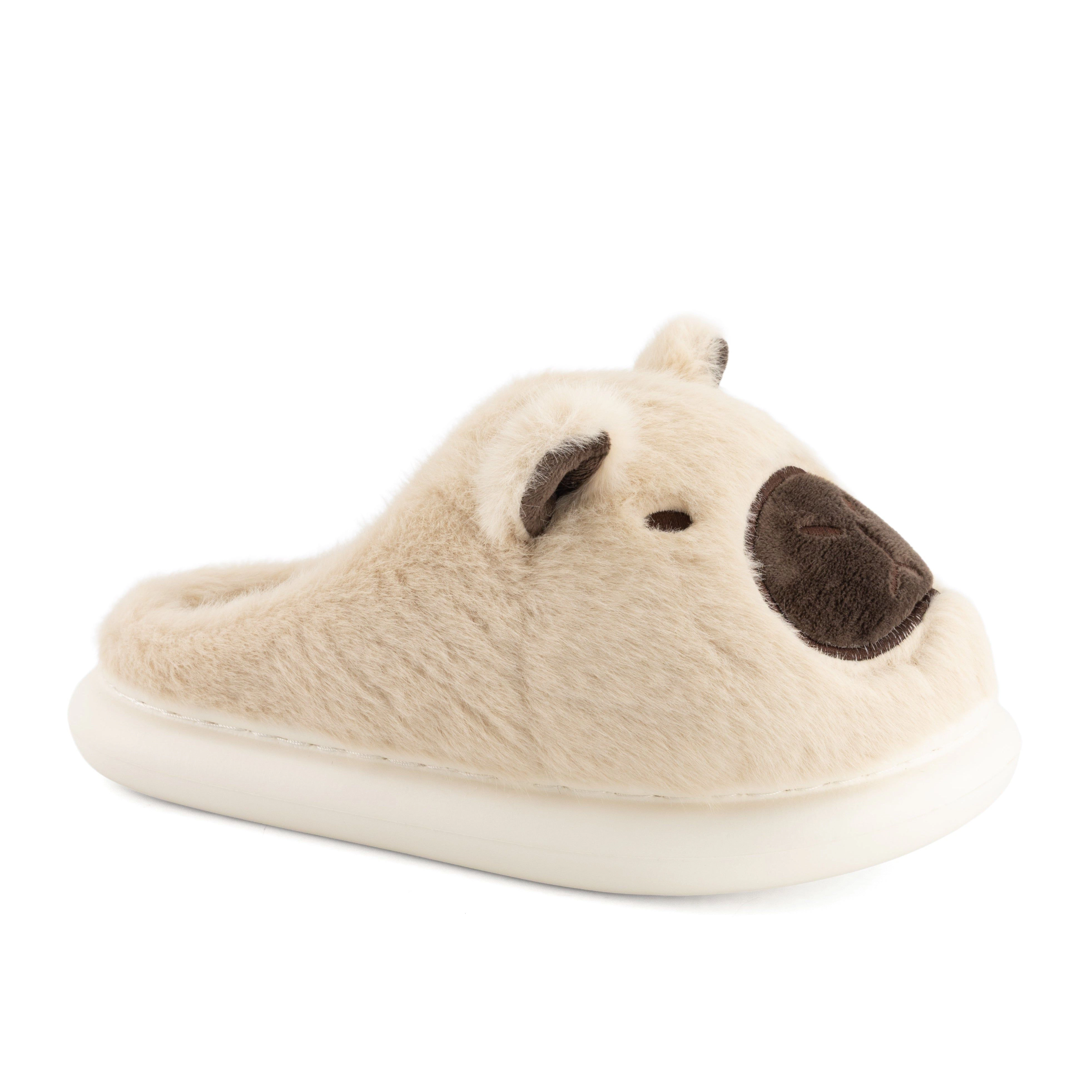 Andrea Womens Cozy Capibara Slippers With Plush Faux Fur