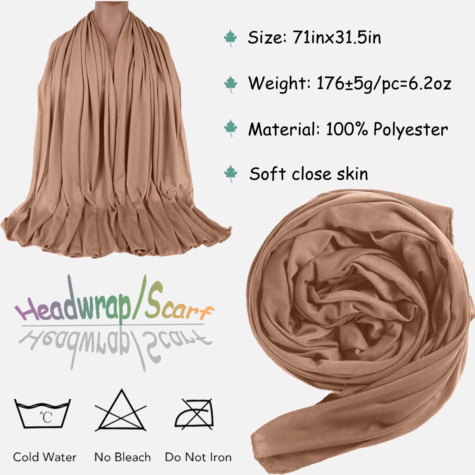 5 Pcs Stretch Jersey Turban Headband for Women, Soft Breathable Lightweight Tie Head Wraps, Suitable for Black Women