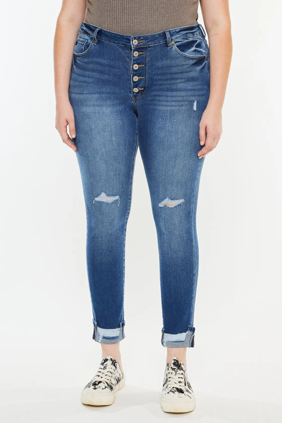 KanCan Women's Plus High Rise Ankle Skinny Jeans Dorah