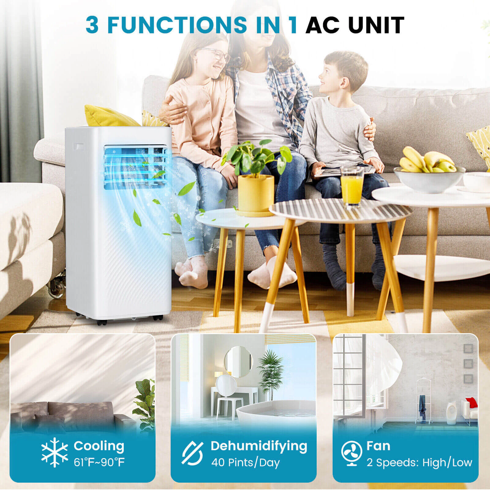 SlickBlue Unisex Portable 8000 BTU Air Conditioner