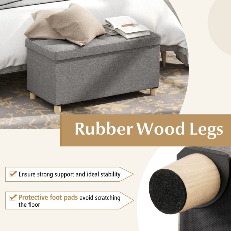 Hivvago Ottoman Storage Bench with Removable Tray