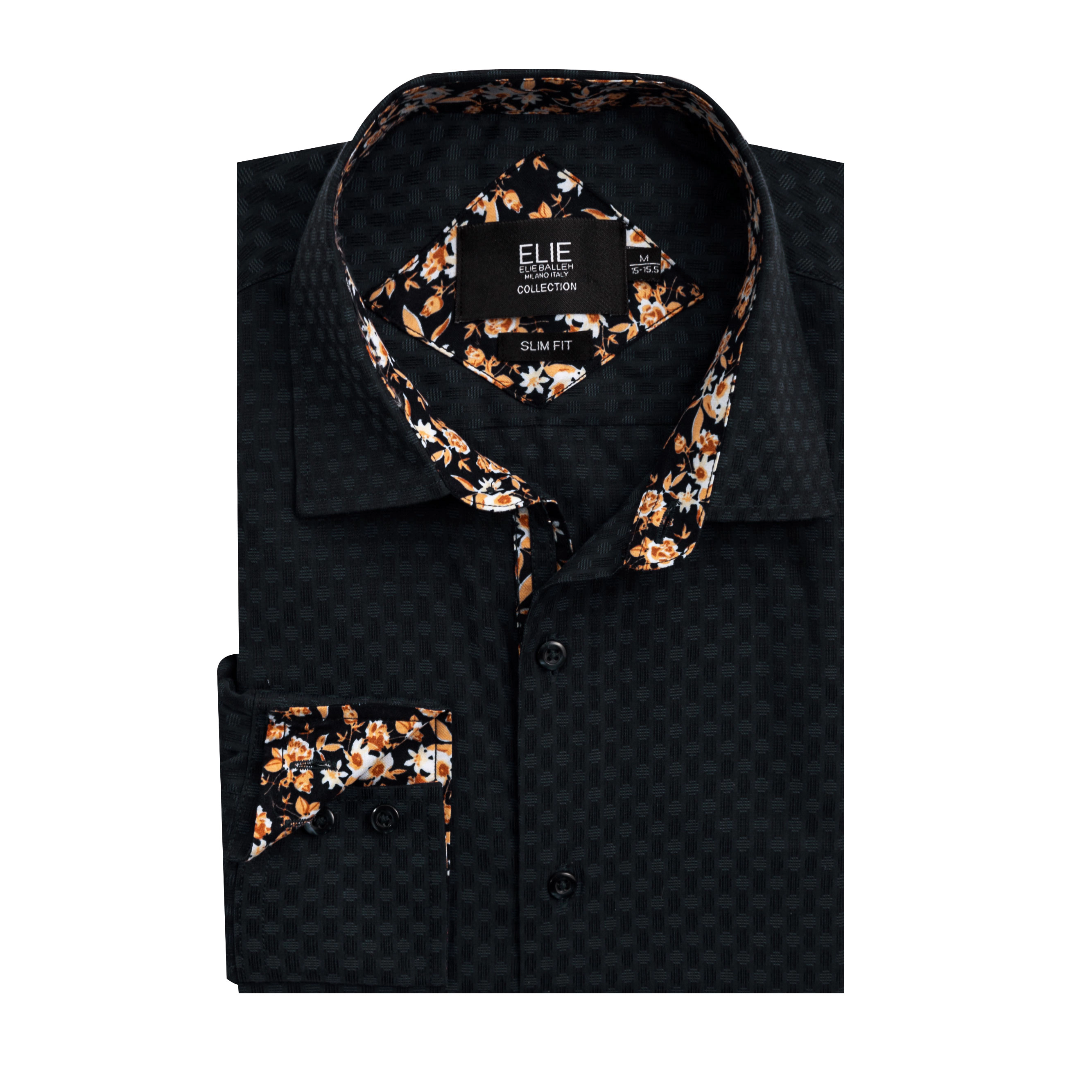 Elie Balleh Boys Slim Fit Jacquard Dot Shirt